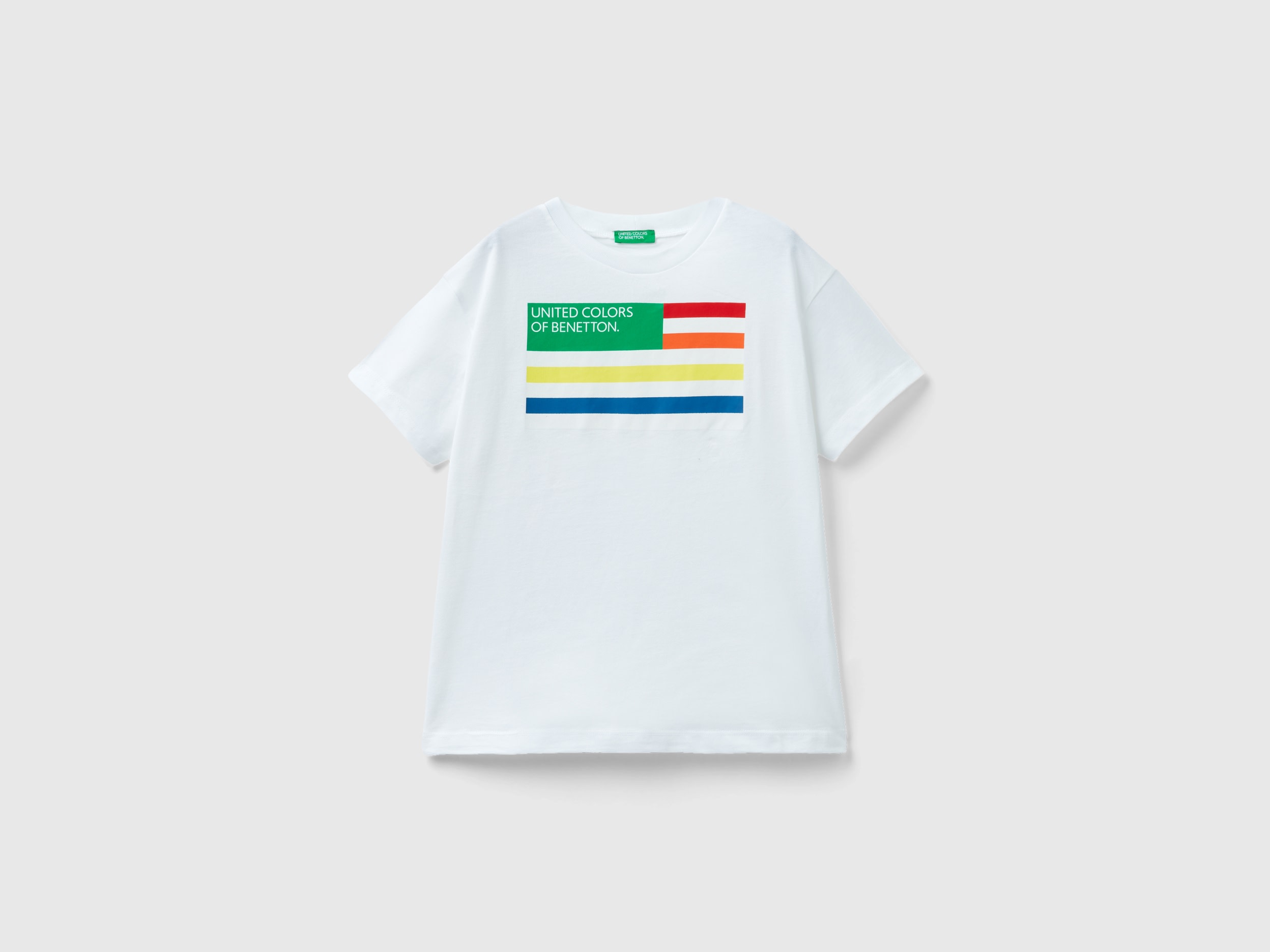 Benetton, 100% Organic Cotton T-shirt, size XL, White, Kids