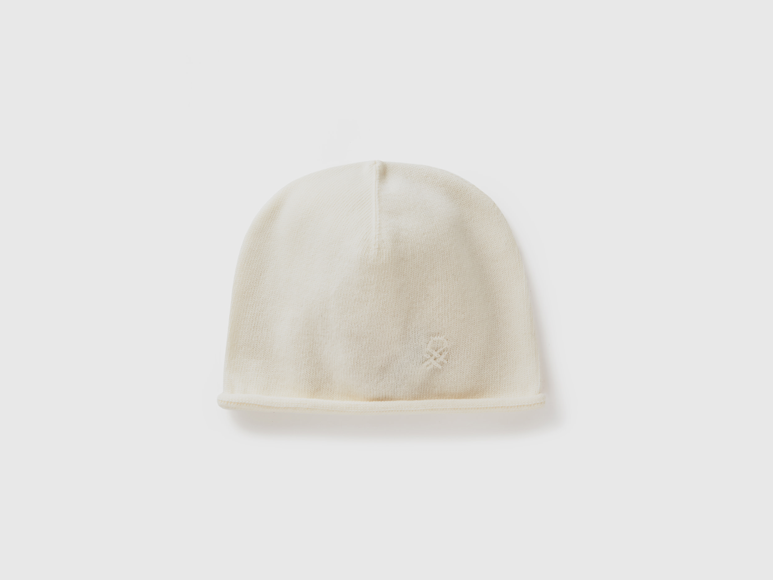 Benetton, Cappello In Misto Cashmere, Bianco Panna, Donna