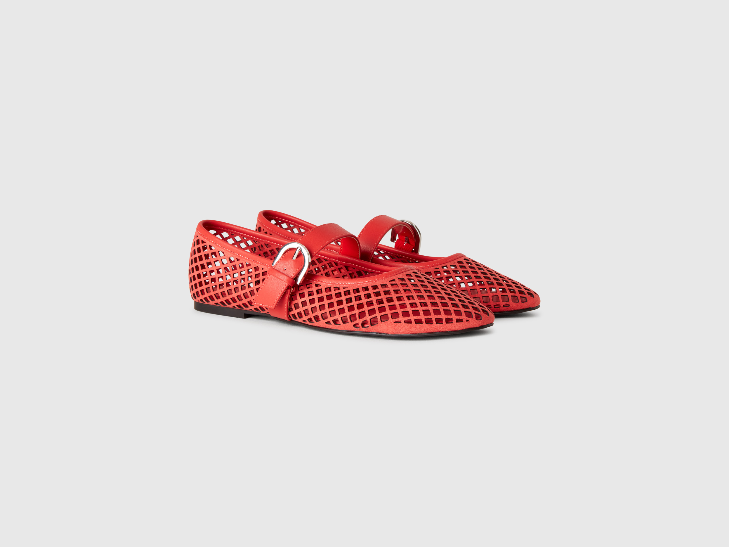 Benetton, Μπαλαρίνες Με Δίχτυ, size 37, Κεραμιδι, Γυναικεία φωτογραφία