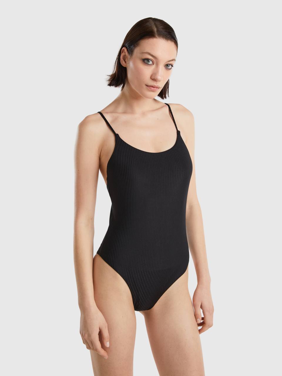 Benetton one-piece swimsuit in recycled nylon. 1