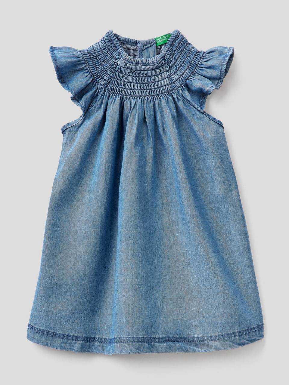 Benetton Dress in chambray fabric - 4DA75VFD0_901