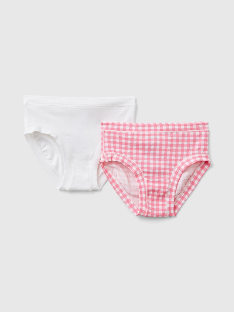 Benetton, Two Pairs Of Underwear In Stretch Organic Cotton, Multi-color, Kids
