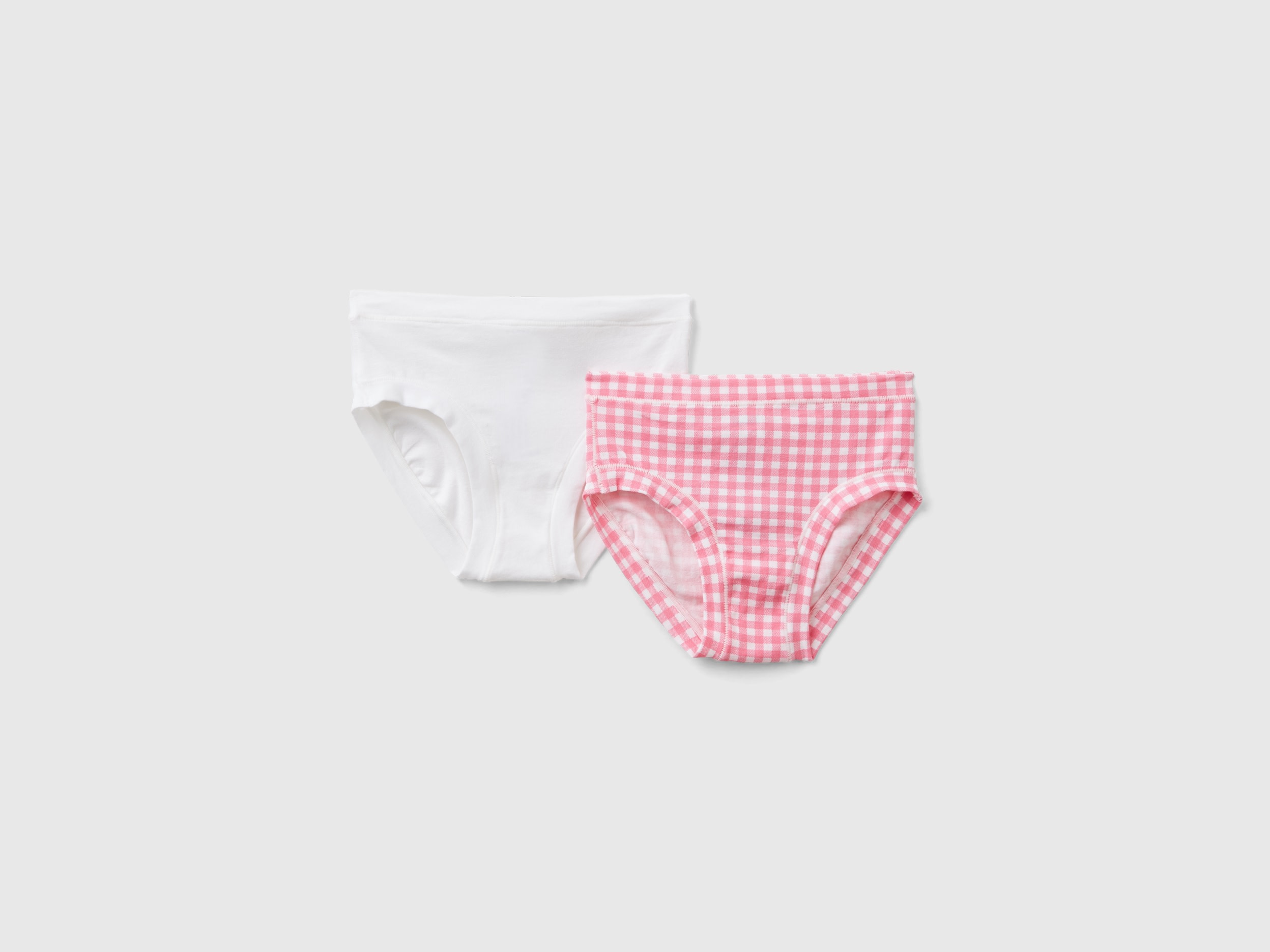 Image of Benetton, Two Pairs Of Underwear In Stretch Organic Cotton, size L-XL, Multi-color, Kids