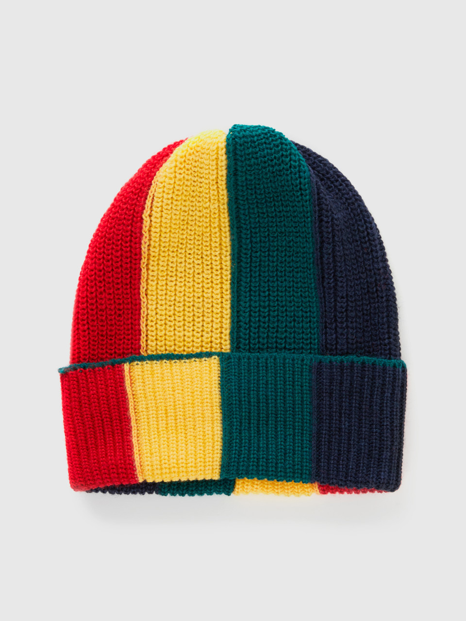 Benetton, Hat In Wool Blend With Inlay, Multi-color, Kids