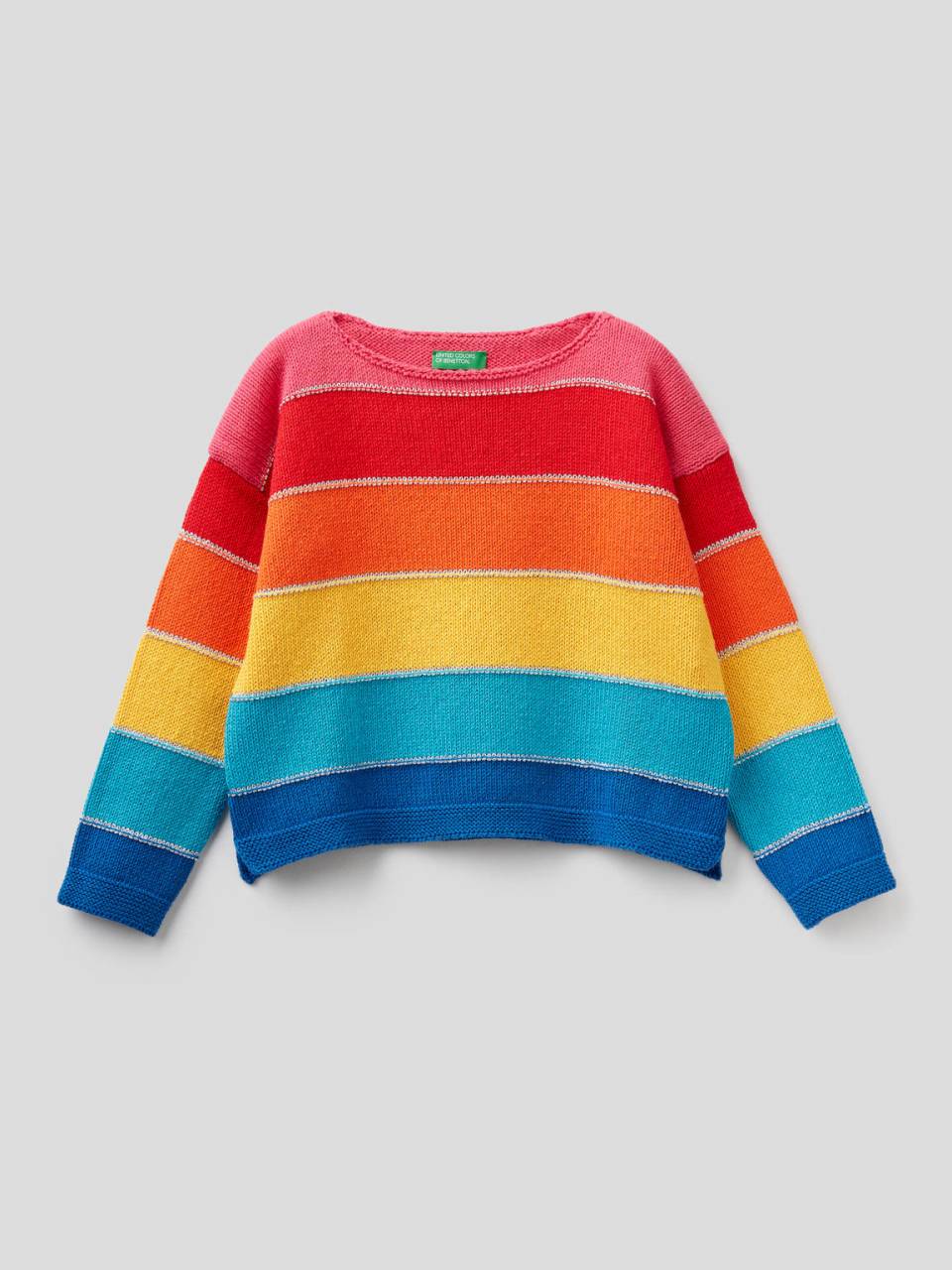 Benetton Sweater with striped knit. 1
