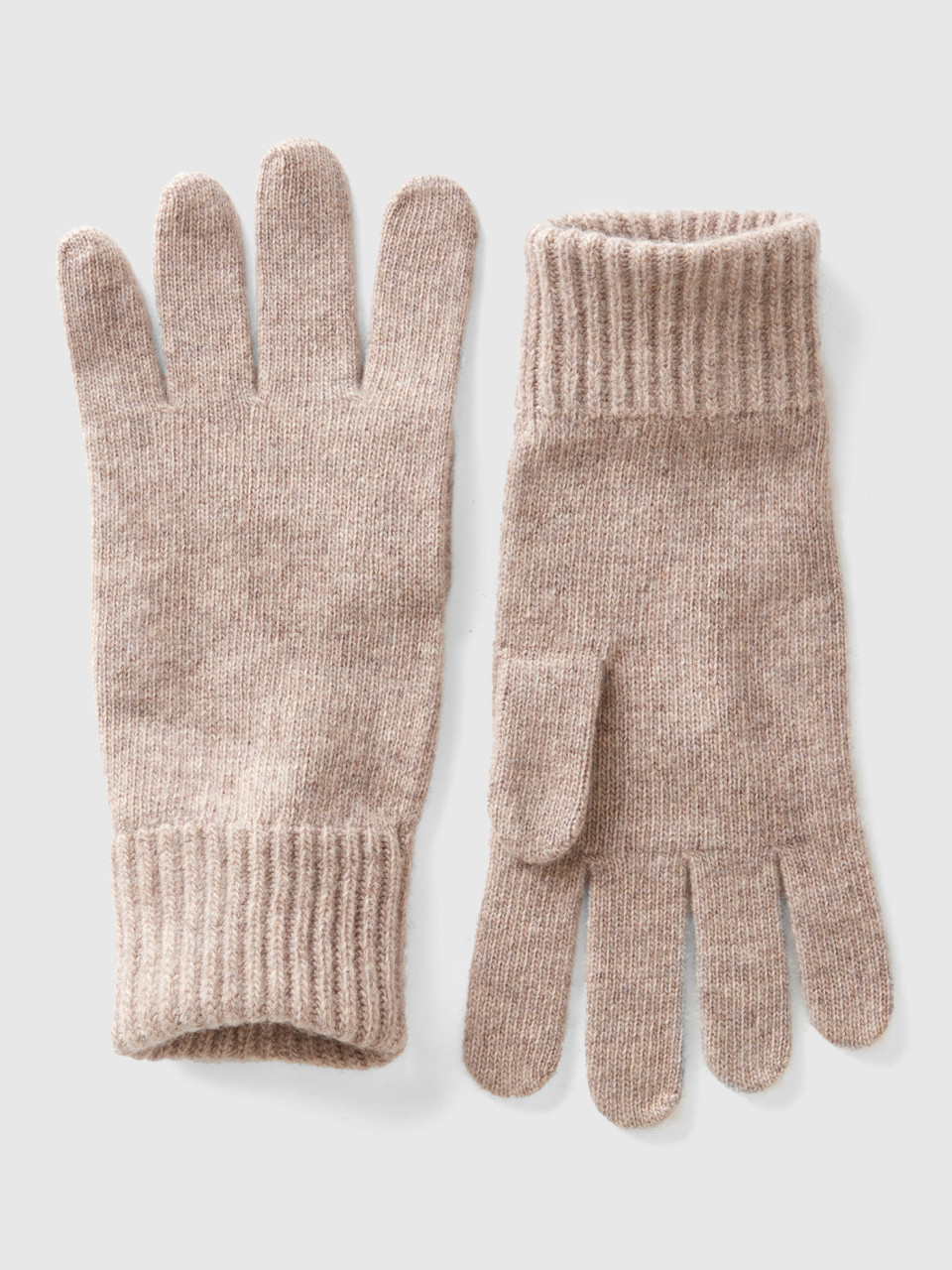 Benetton, Gloves In Pure Virgin Wool, Dove Gray, Men