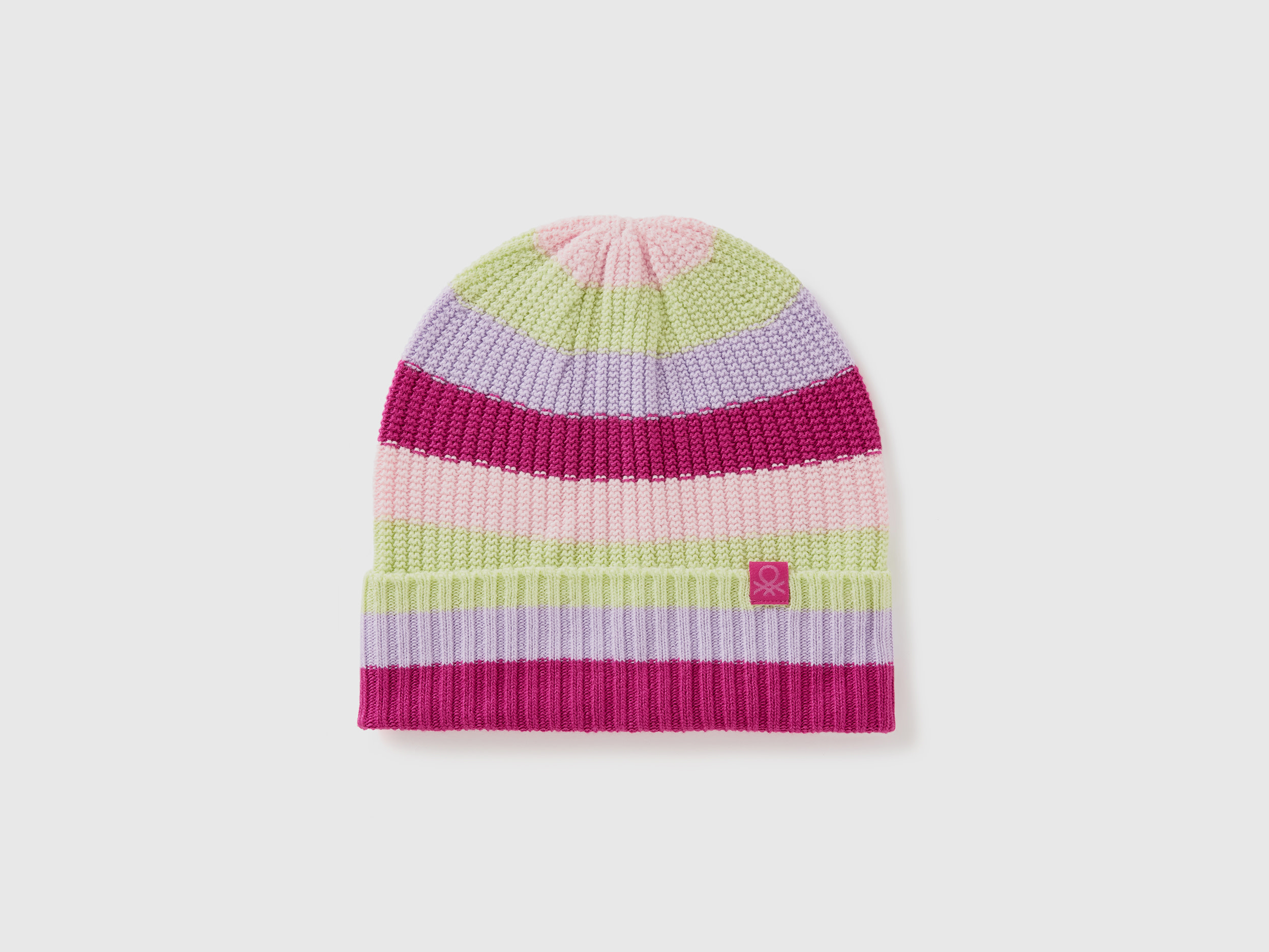 Benetton, Cappellino In Maglia A Righe, Multicolore, Bambini
