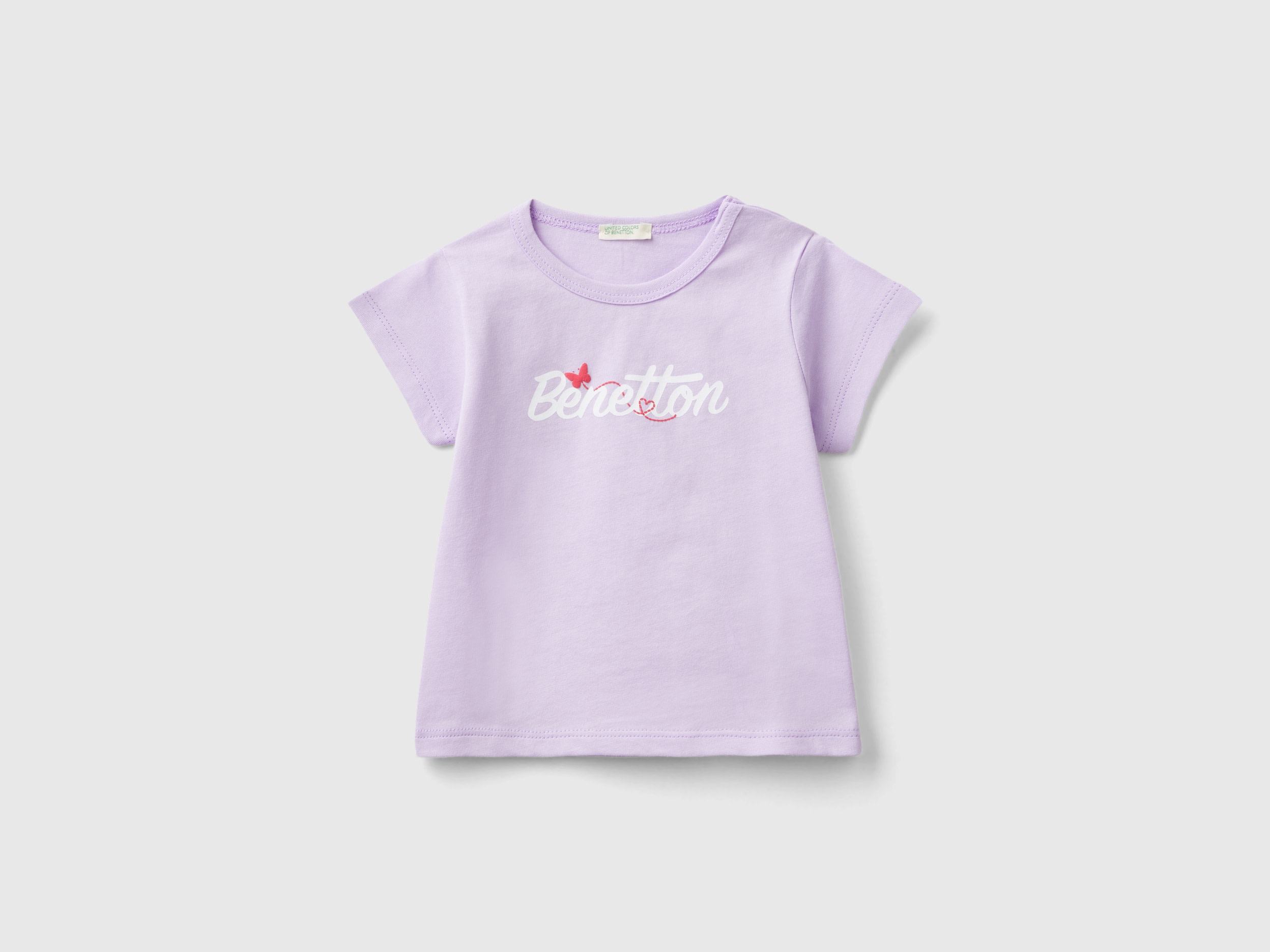 Image of Benetton, Organic Cotton T-shirt, size 56, Lilac, Kids