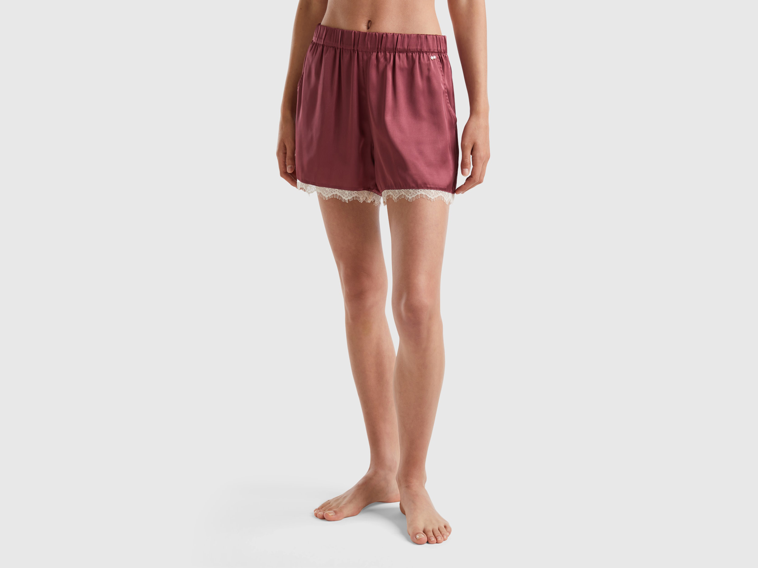 Benetton, Satin Shorts, size M, , Women