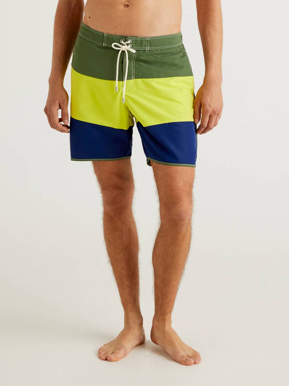 Benetton Color block swim trunks. 1