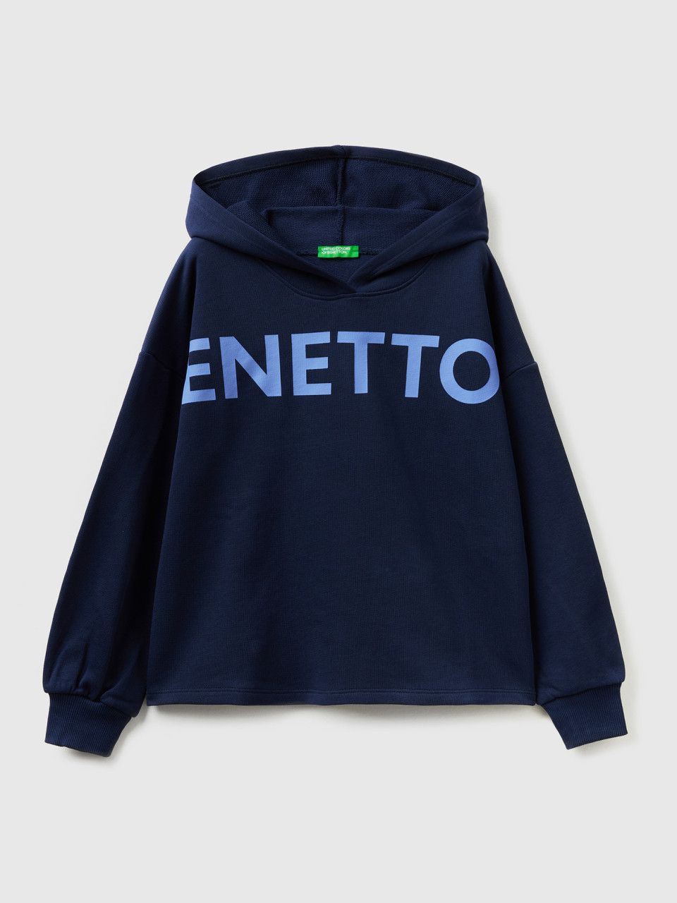 Benetton, Oversize-sweatshirt Mit Kapuze, Dunkelblau, female