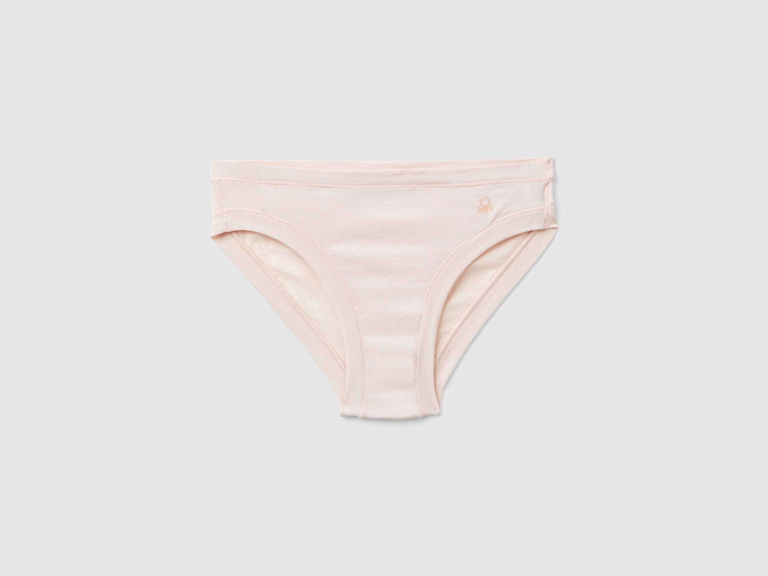 Benetton, Slip Vita Bassa In Cotone Bio Super Stretch, Rosa Tenue, Donna