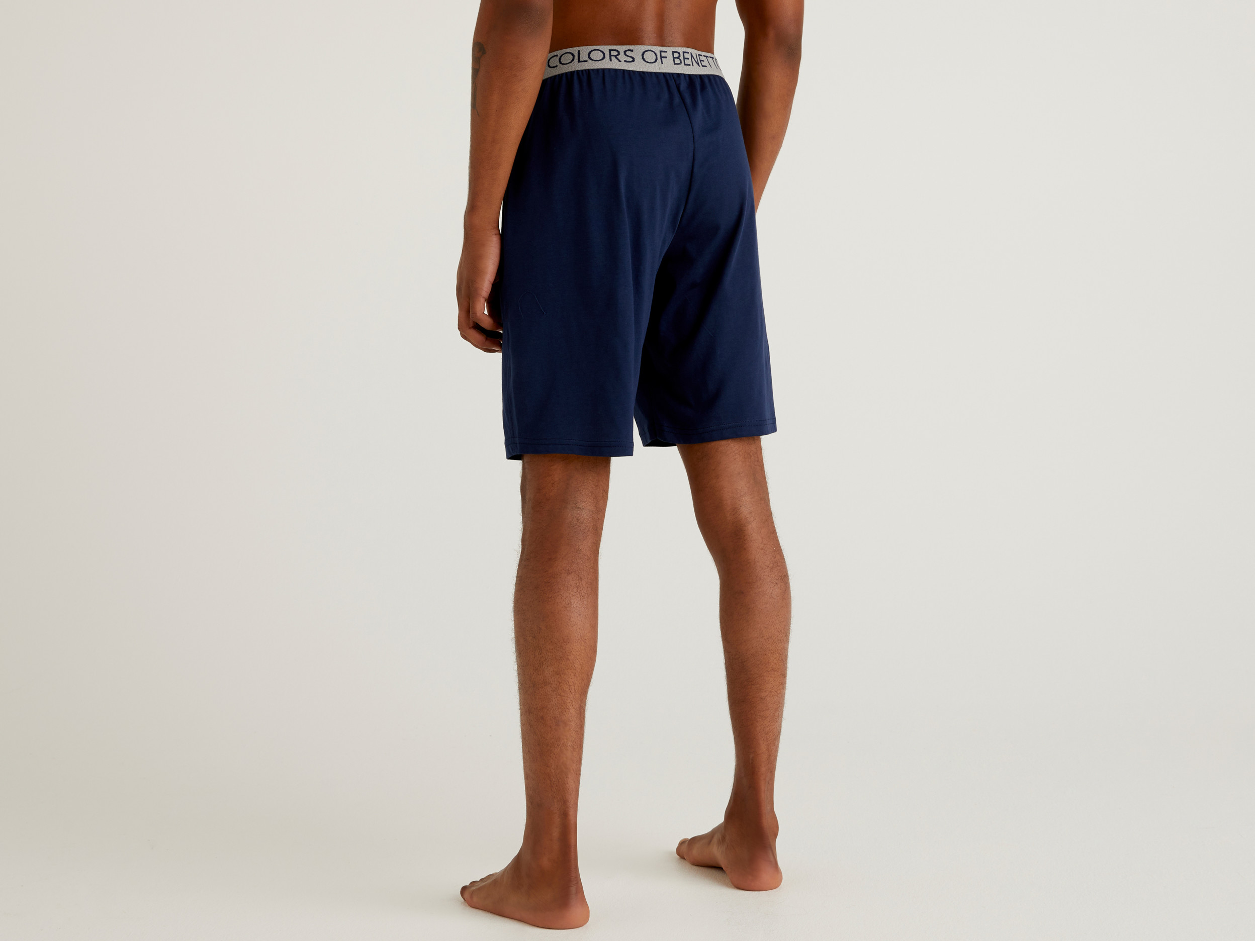 Benetton, Shorts In Organic Cotton, Taglia L, Dark Blue, Men