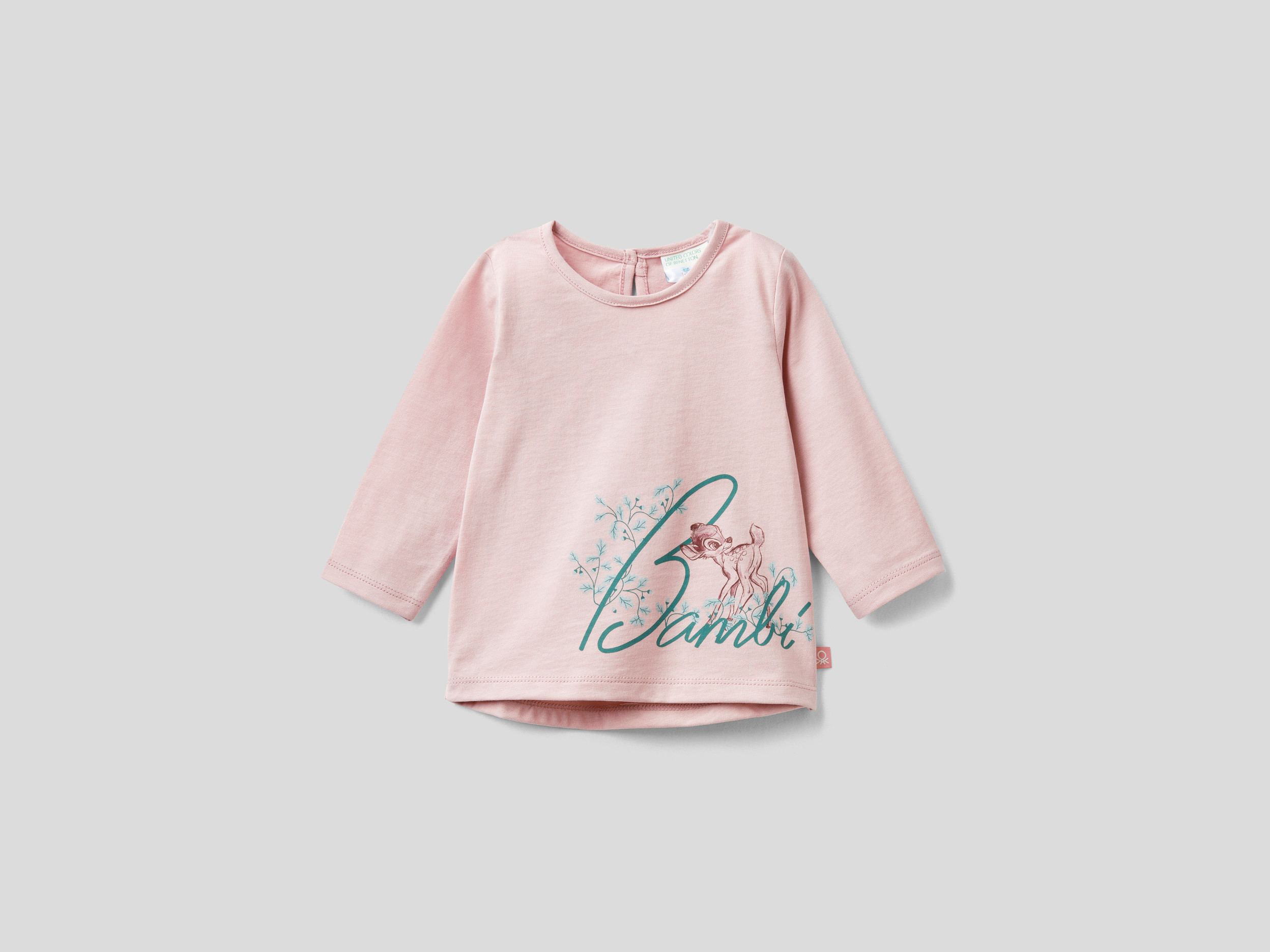 Benetton, T-shirt Chaud À Imprimé Bambi, taille , Rose Pastel, Enfants