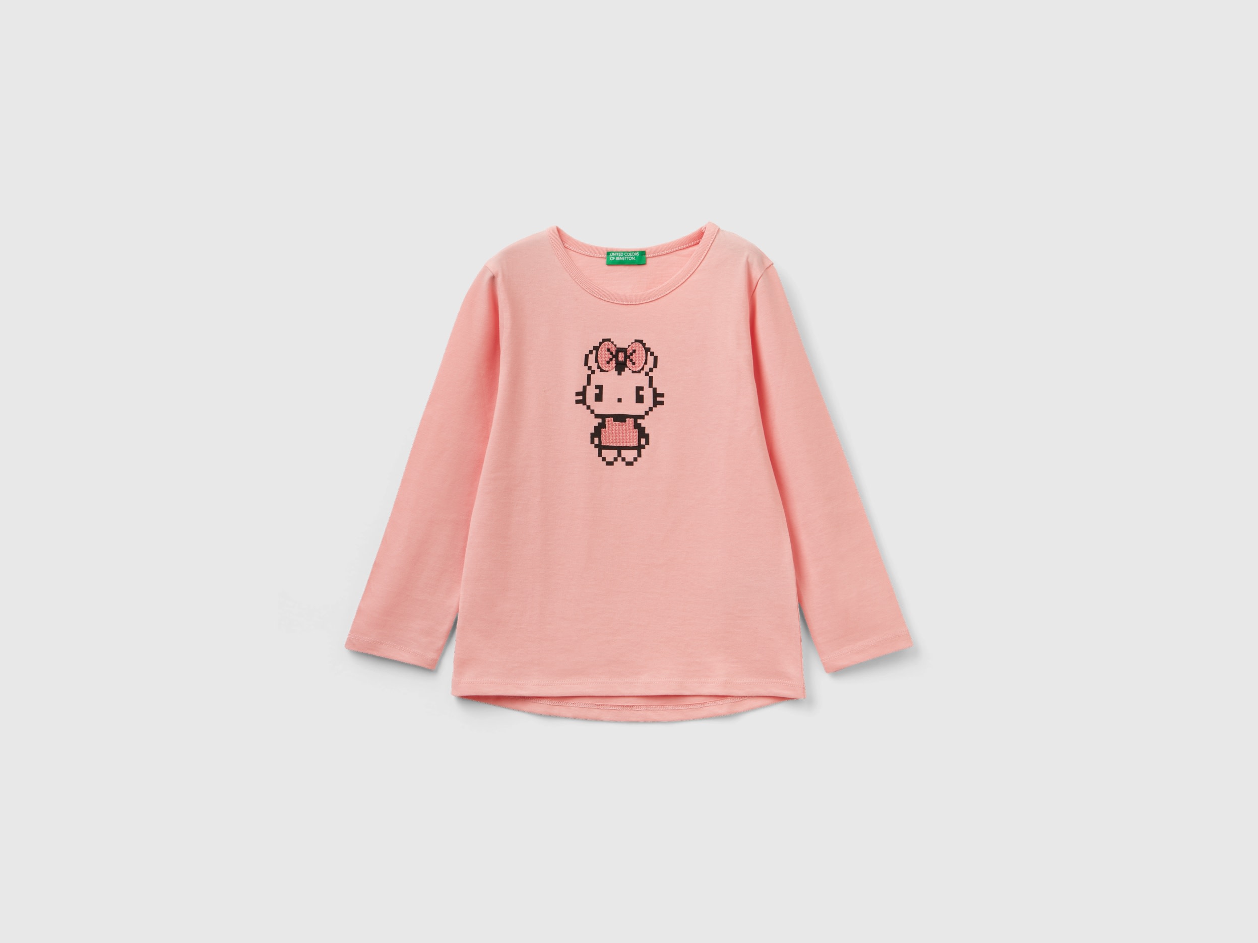 Benetton, T-shirt With Pixel Print, size 12-18, Pink, Kids