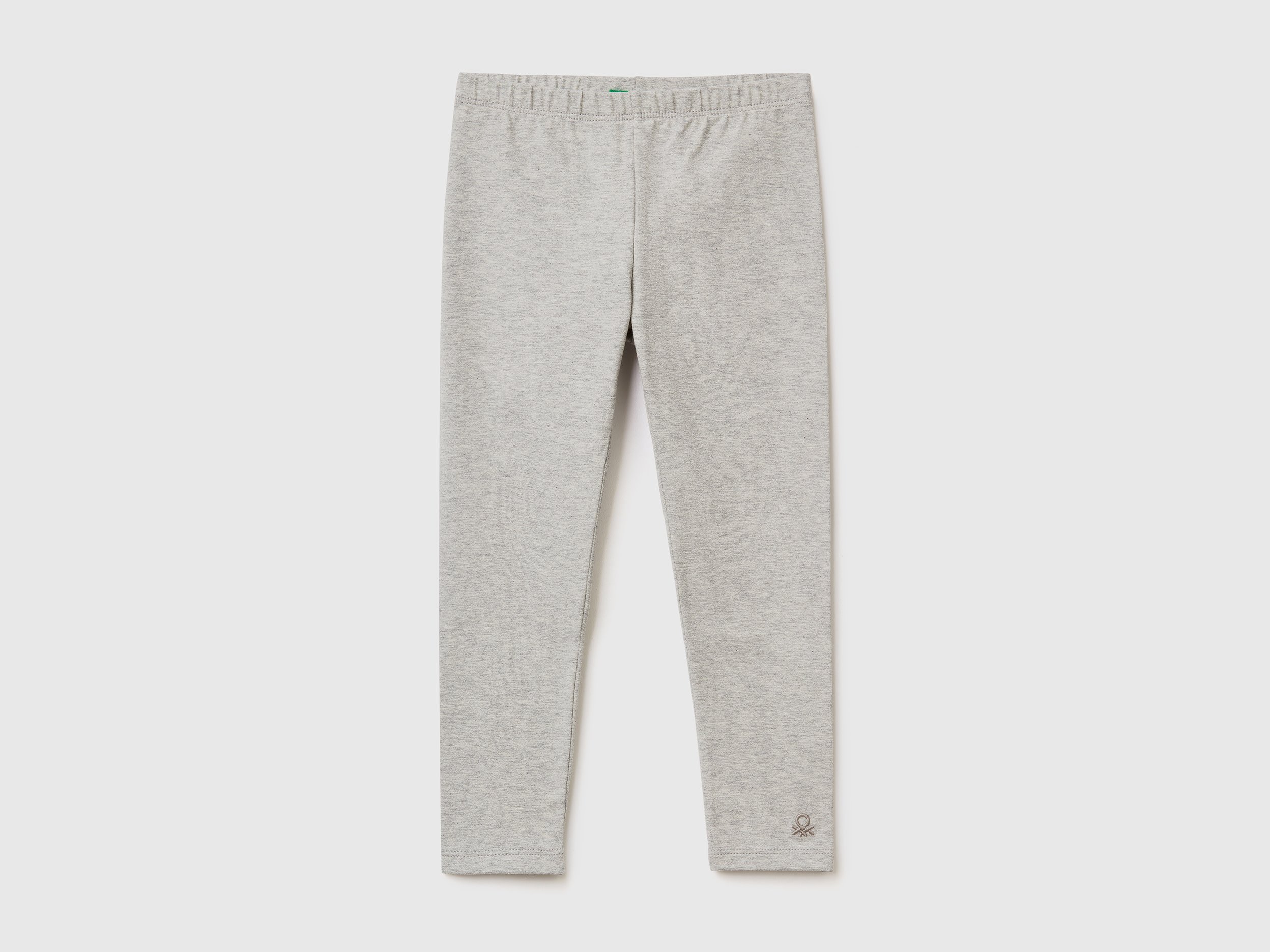Benetton, Stretch Cotton Leggings, size 3-4, Light Gray, Kids