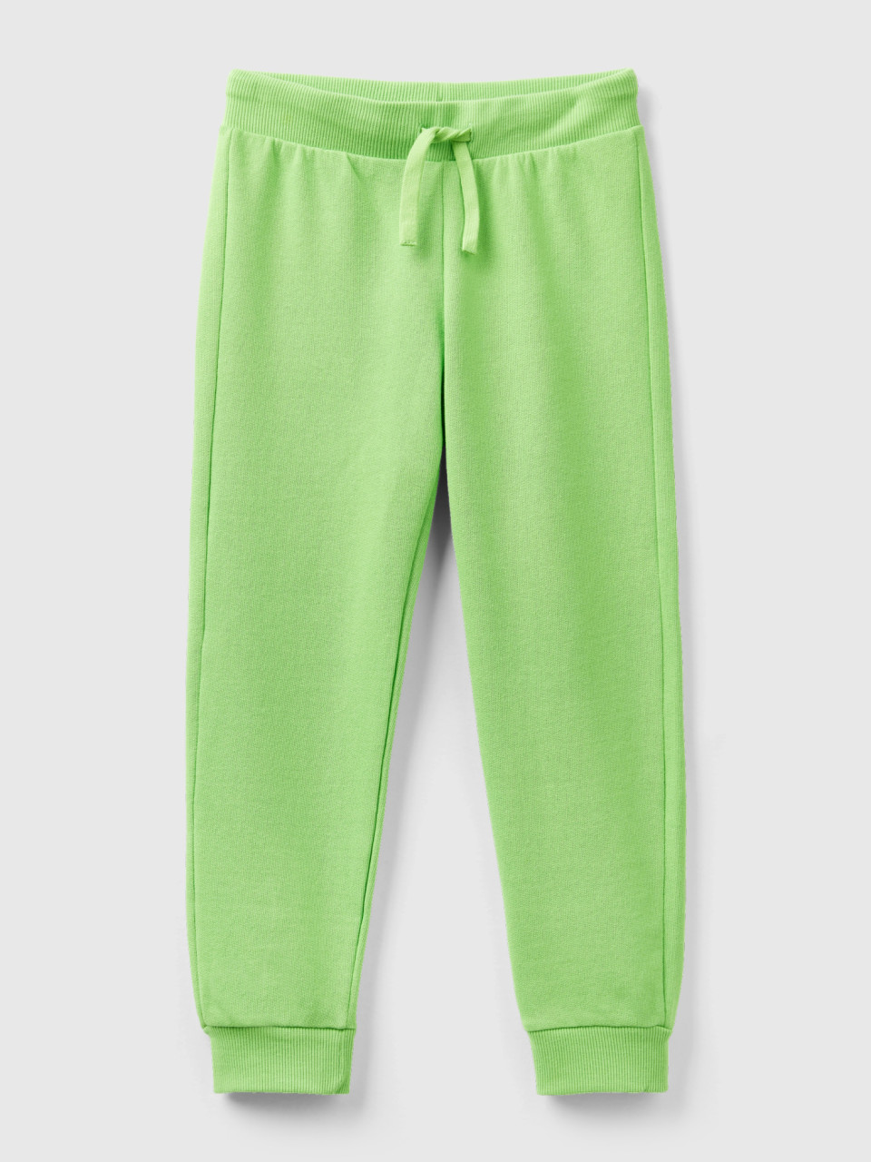 Benetton, Sporty Trousers With Drawstring, Light Green, Kids