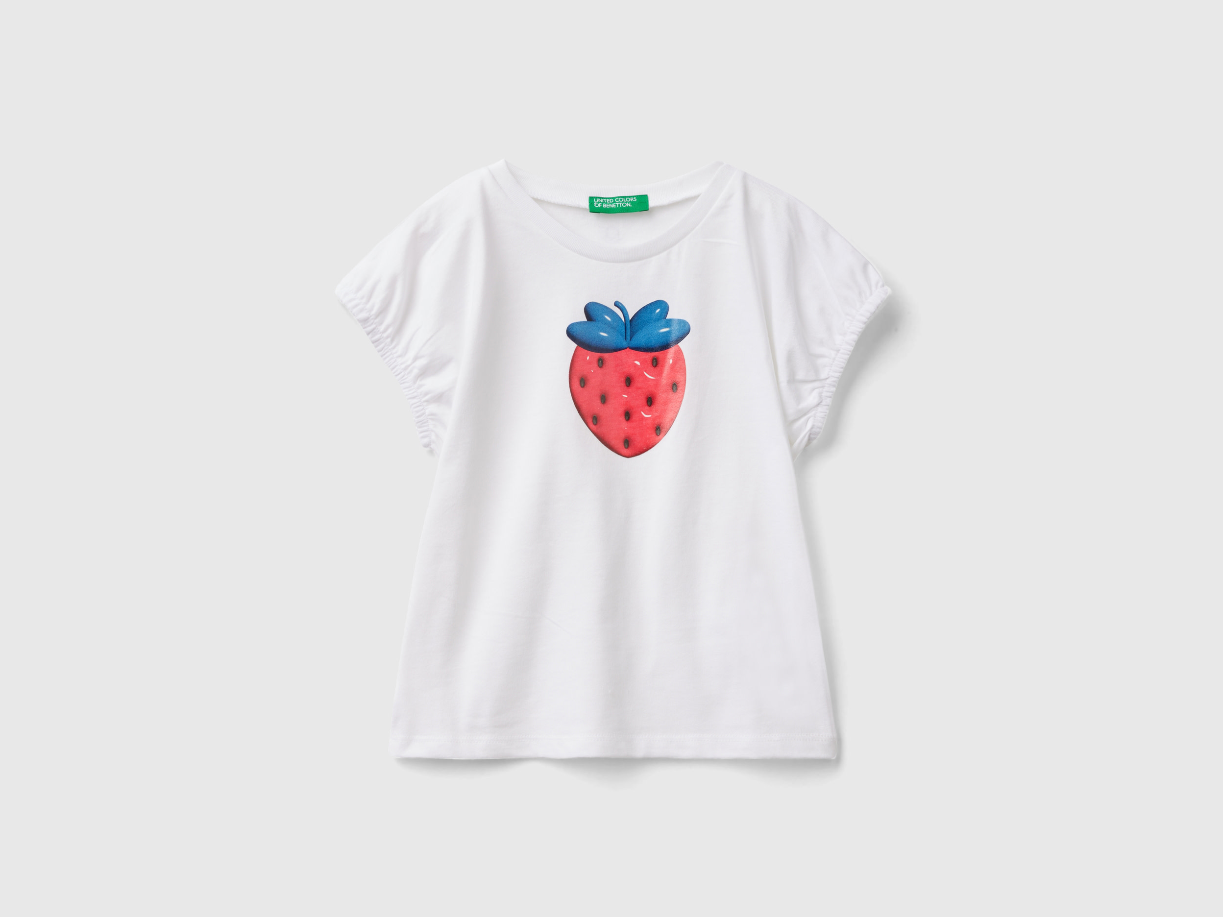 Image of Benetton, T-shirt With Balloon Effect Print, size 104, White, Kids