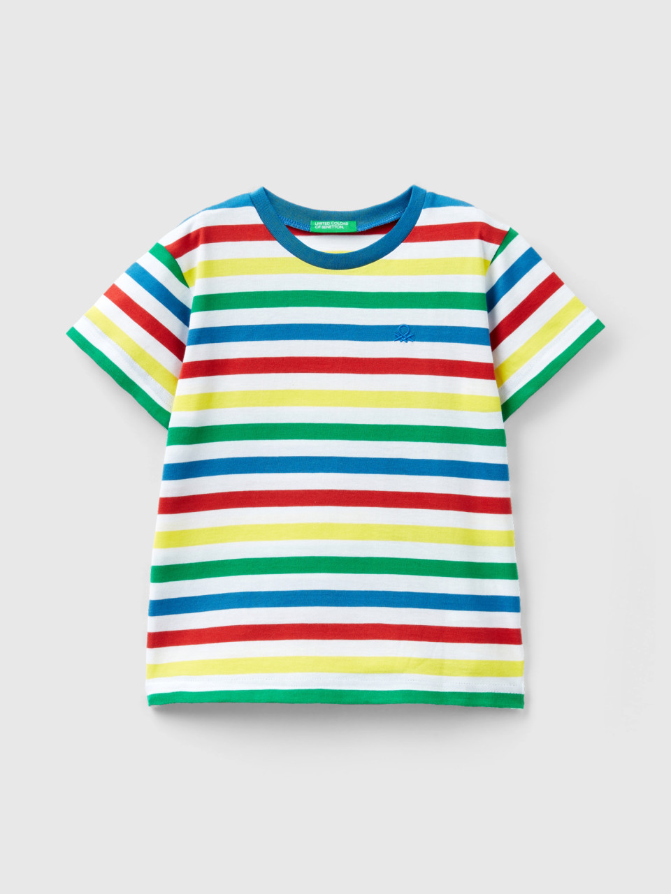 Benetton, T-shirt Rayé 100 % Coton, Multicolore, Enfants