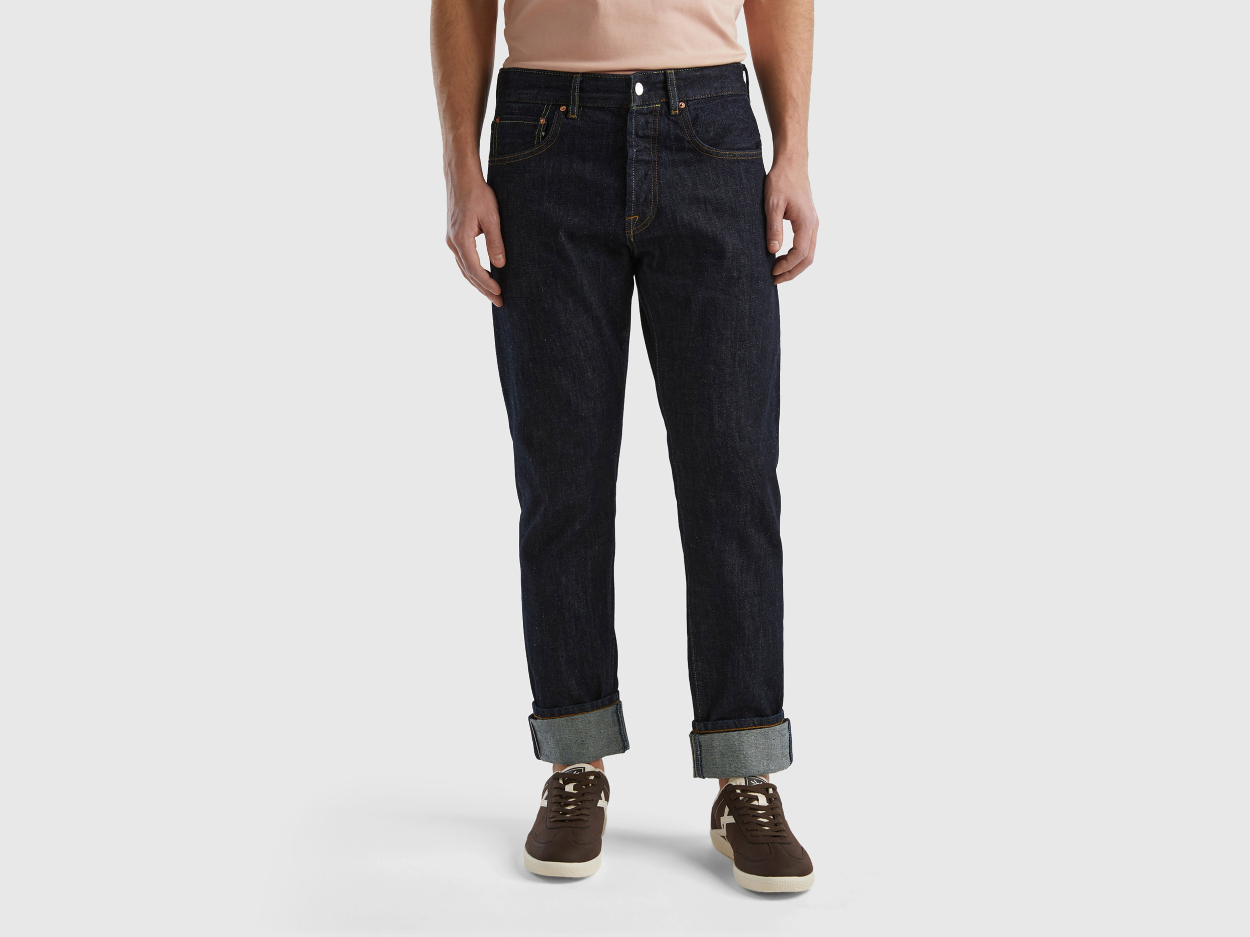 Benetton, Selvedge Denim Jeans, size 38, Black, Men