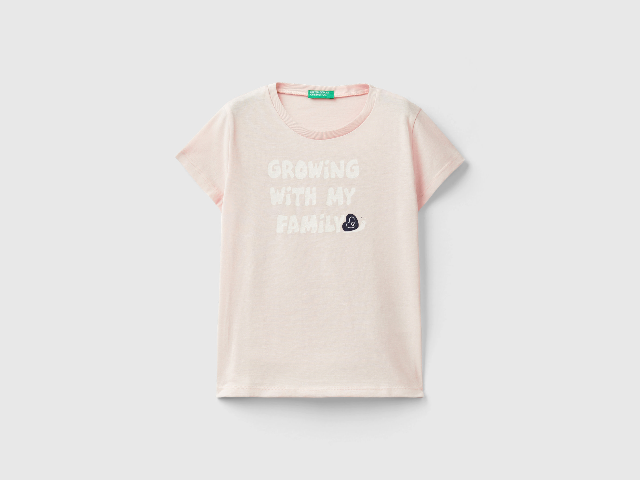 Benetton, T-shirt 100% Cotone Con Stampa, Pesca, Bambini