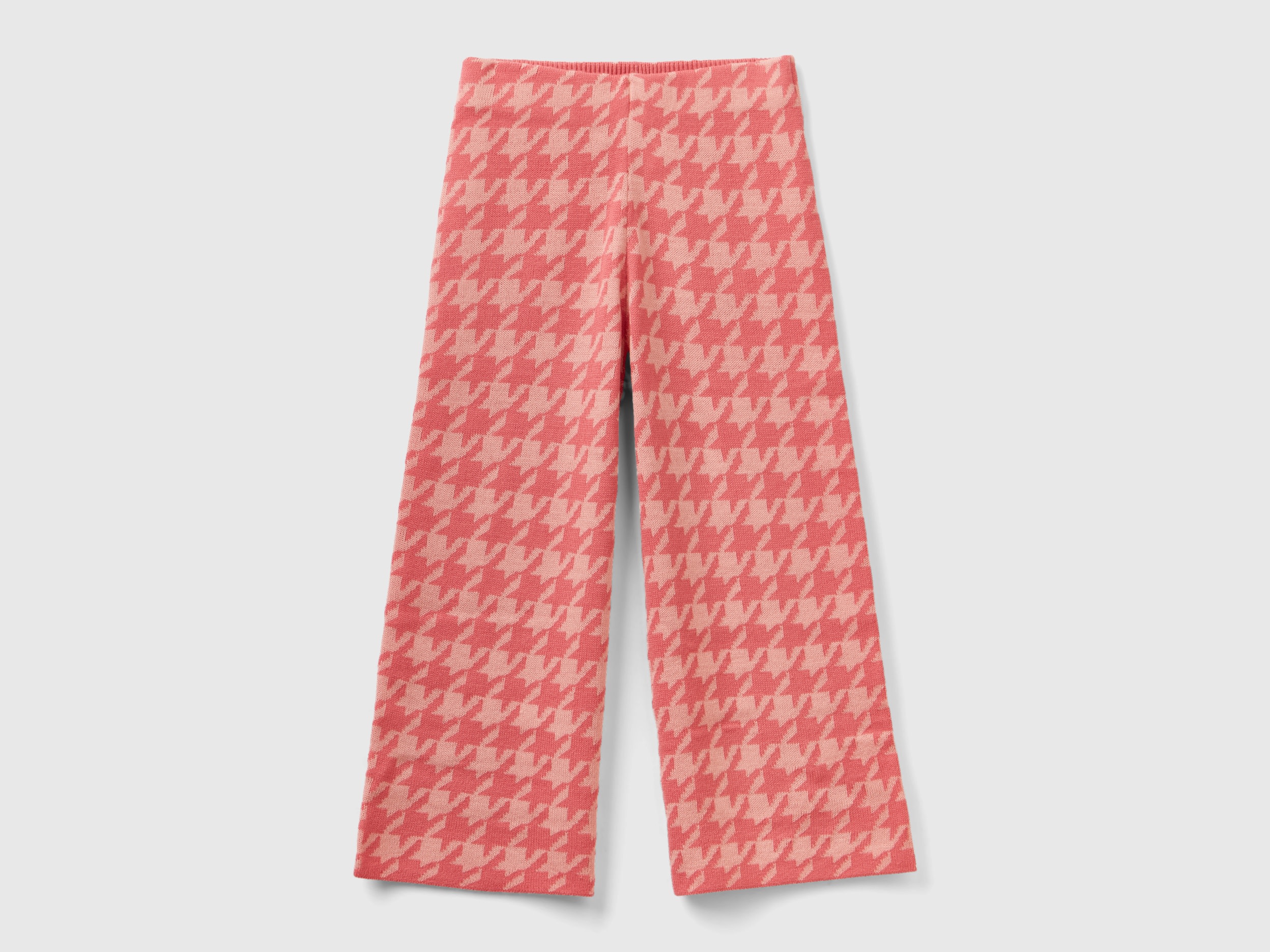 Benetton, Knit Houndstooth Trousers, size M, Pink, Kids