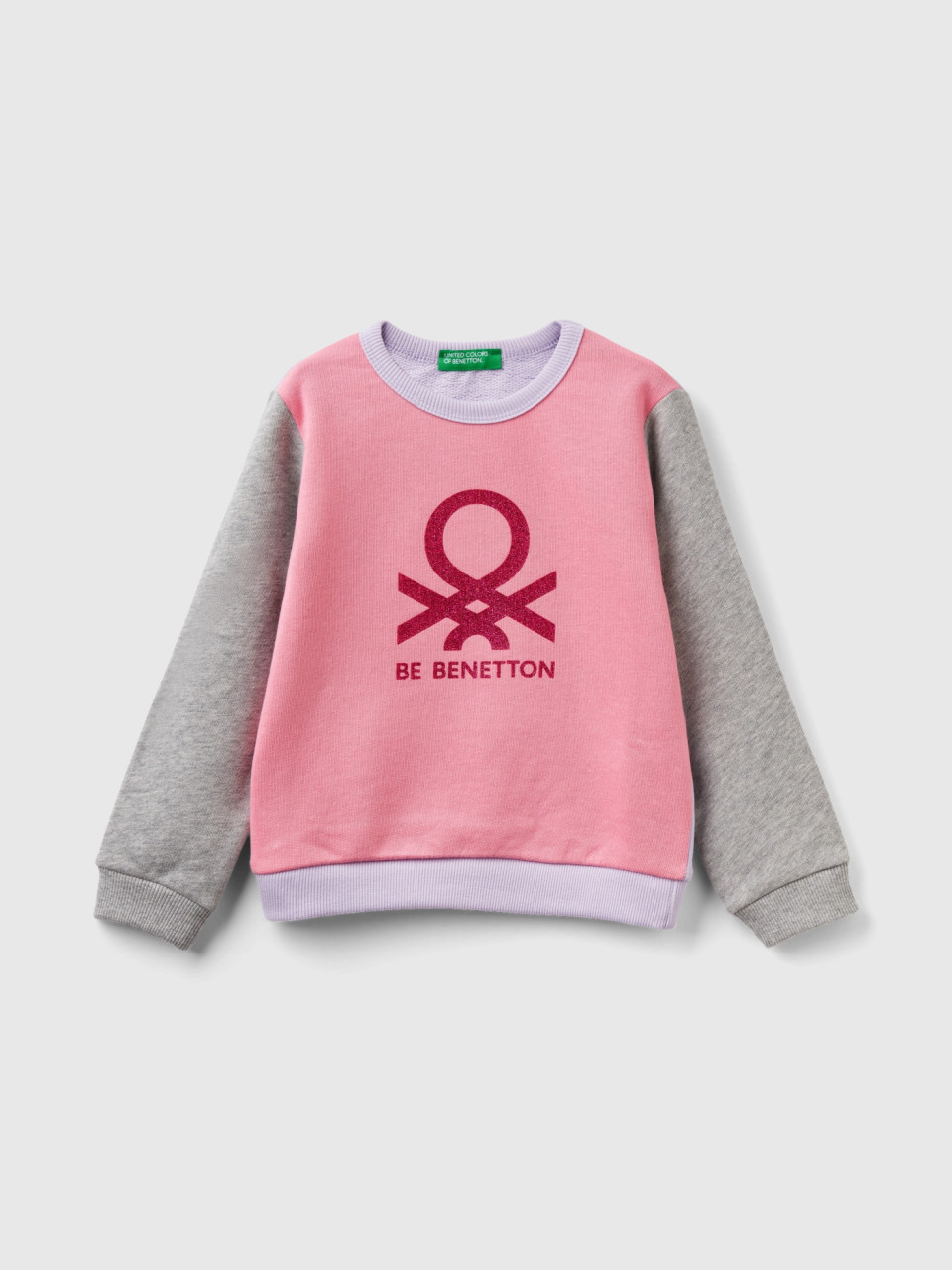 Benetton, 100% Organic Cotton Sweatshirt With Logo, Multi-color, Kids