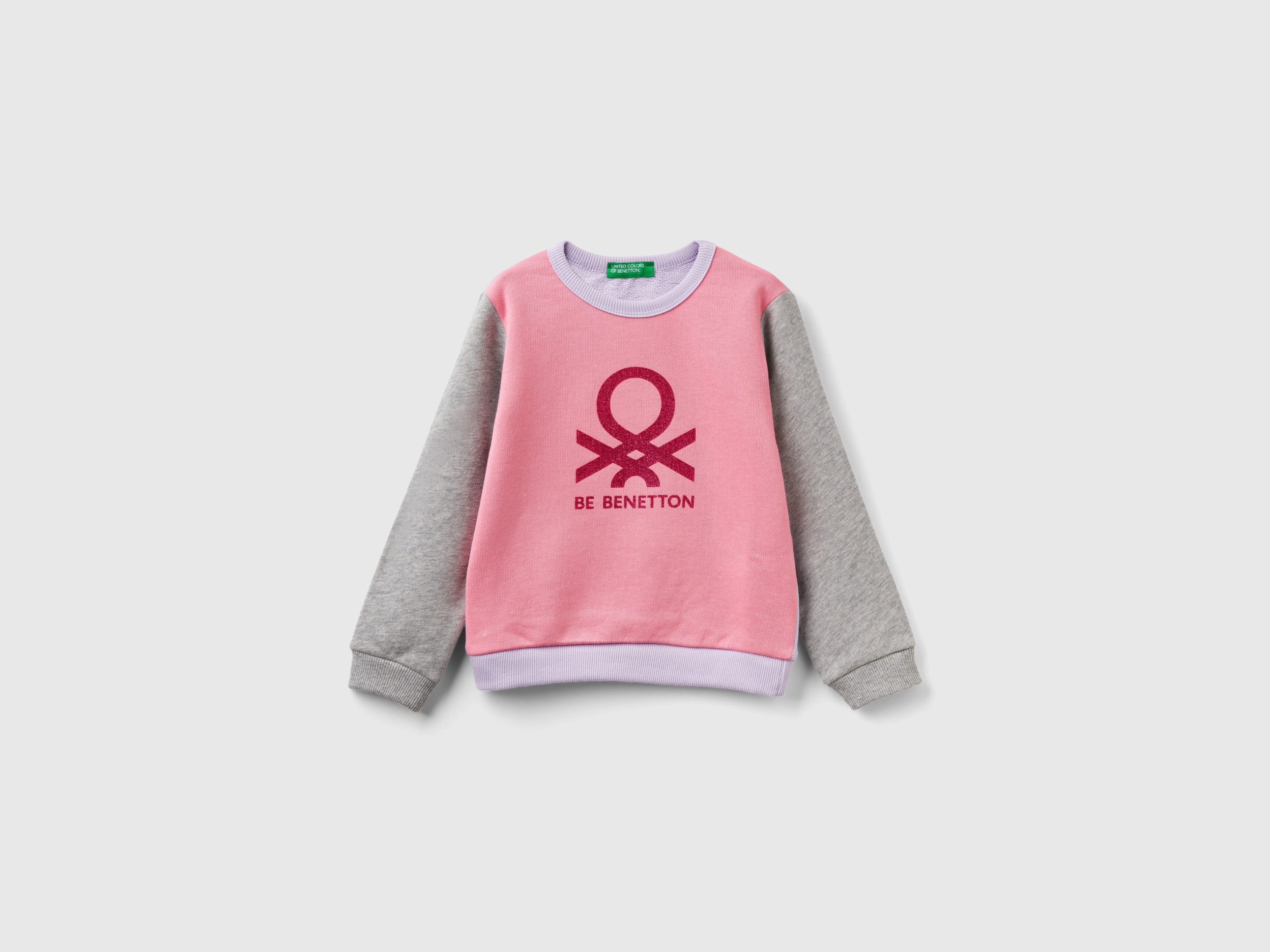 Image of Benetton, 100% Organic Cotton Sweatshirt With Logo, size 104, Multi-color, Kids