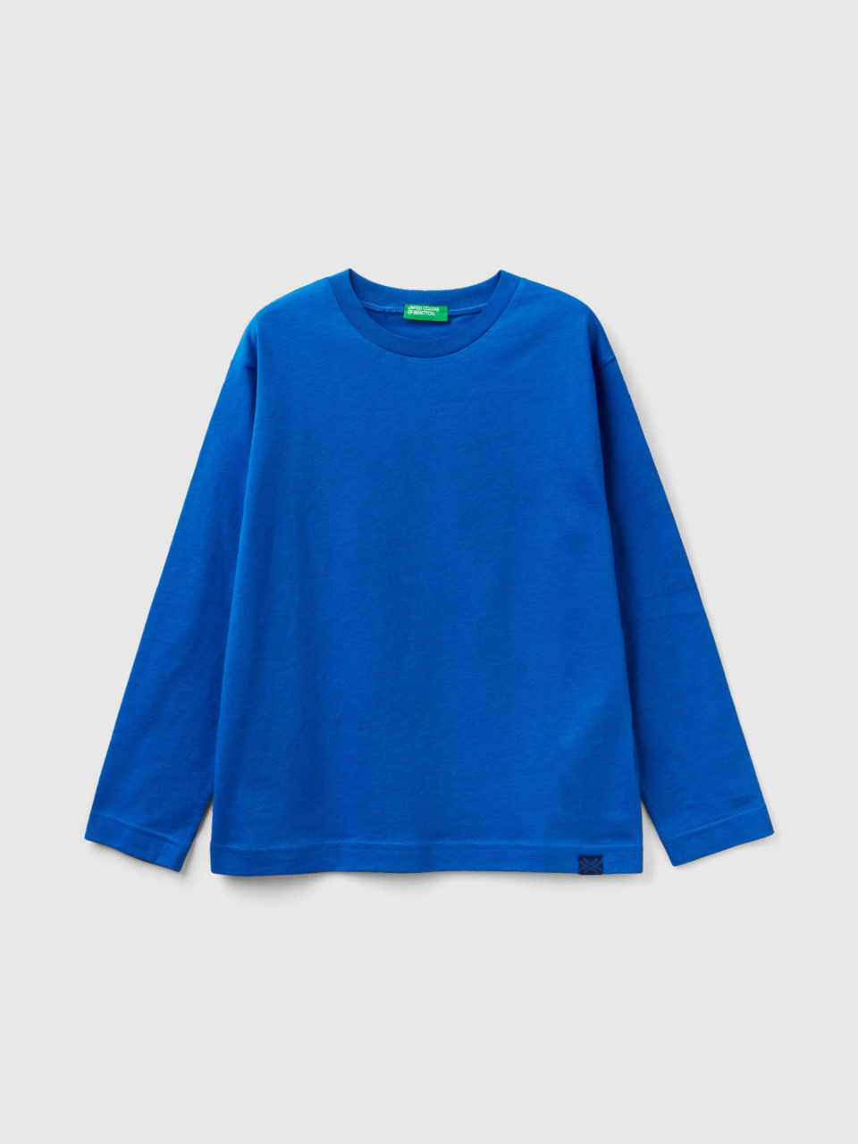 Benetton, T-shirt 100 % Coton Bio À Col Rond, Turquoise, Enfants