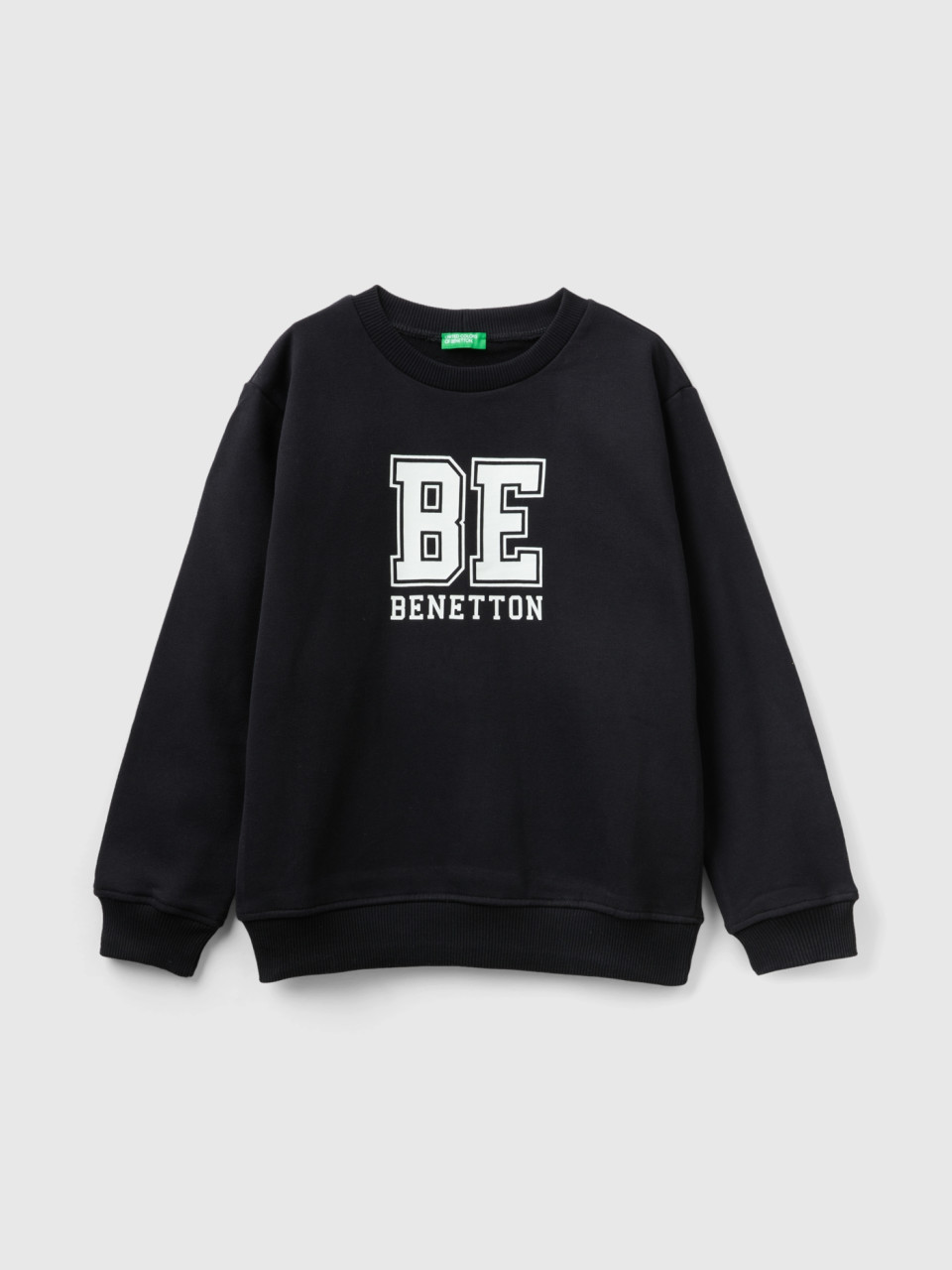 Benetton, Sweat Chaud À Logo, Noir, Enfants