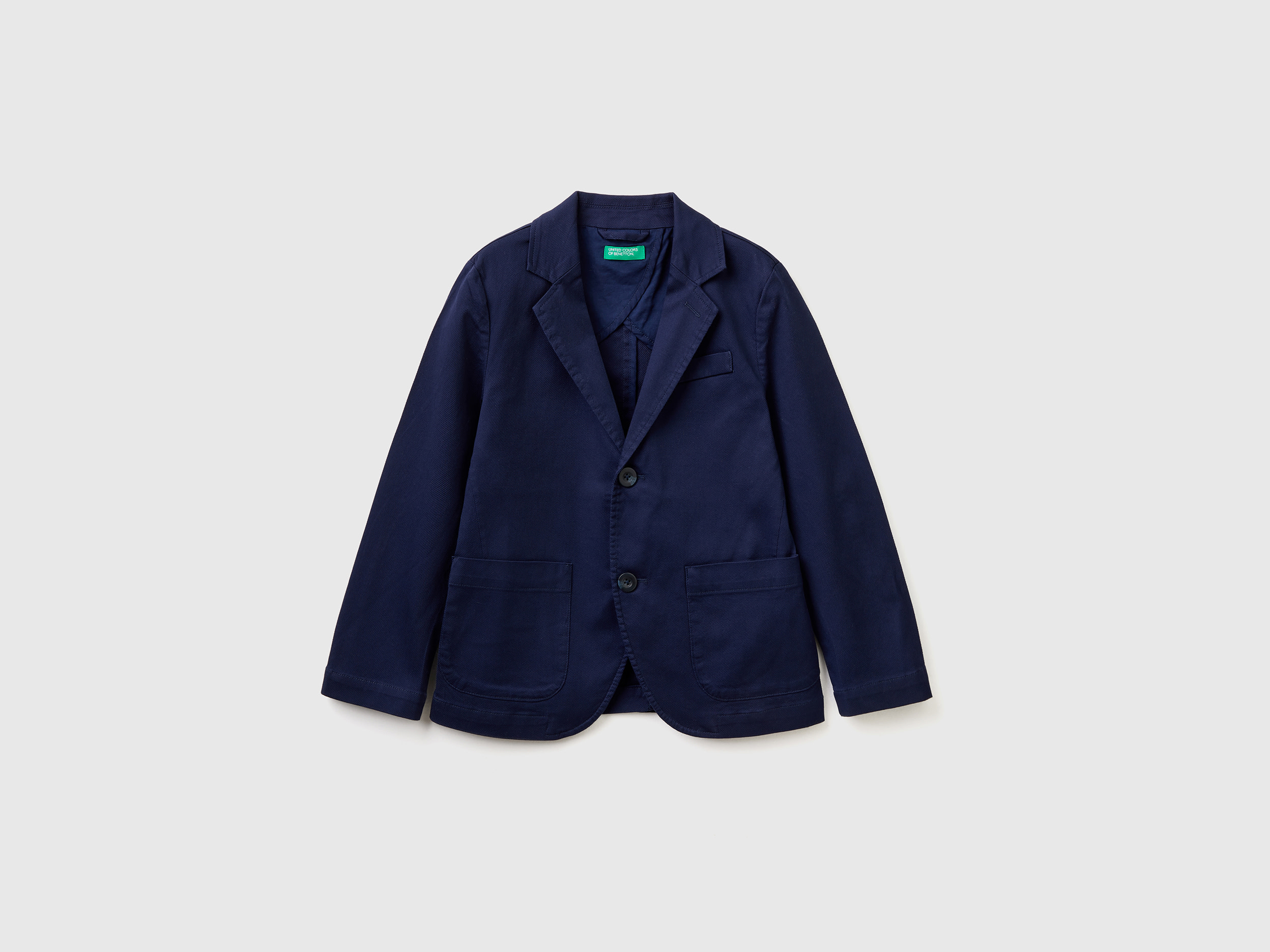 Benetton, Blazer In Stretch Cotton, size 3XL, Dark Blue, Kids