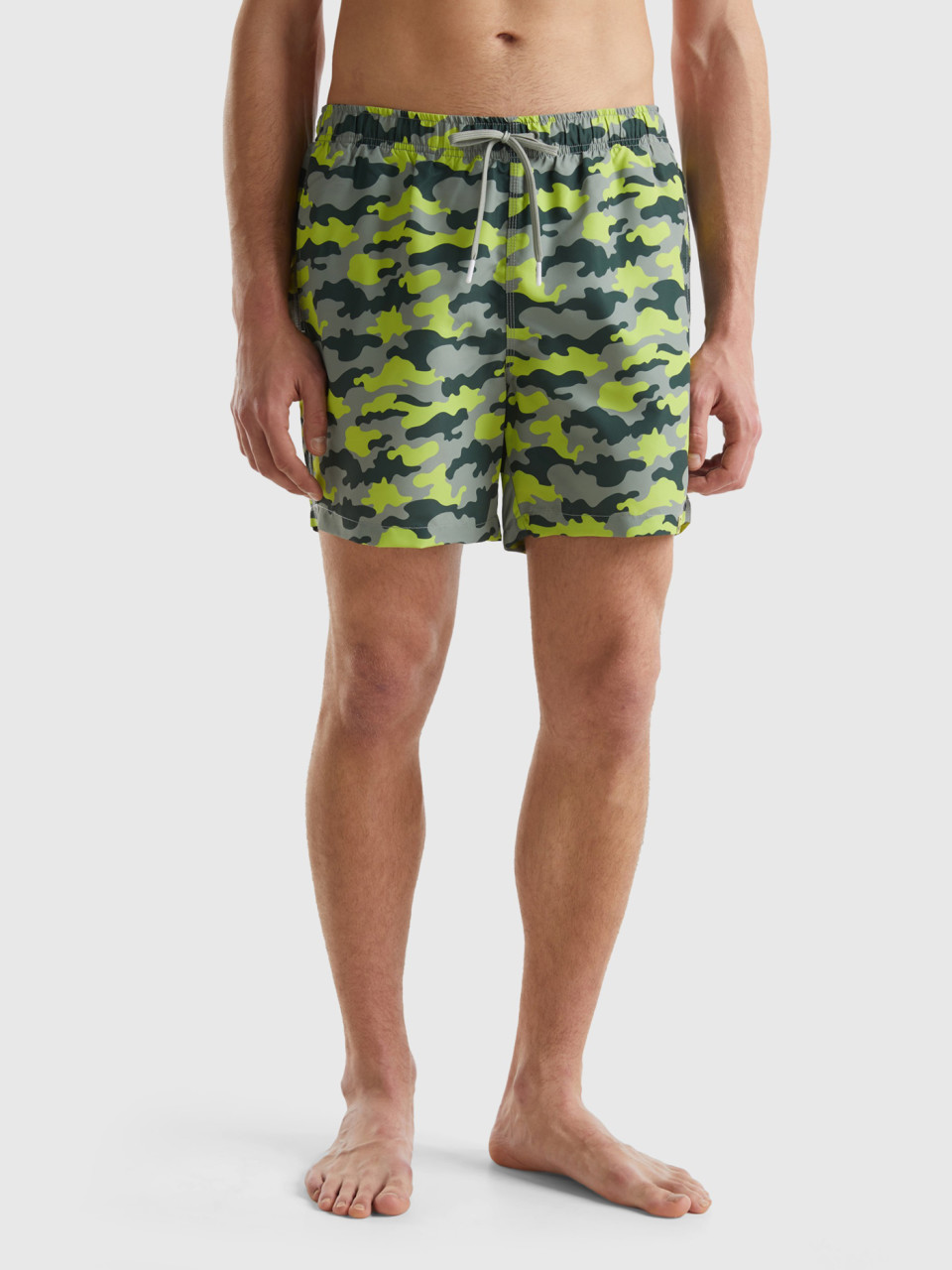 Benetton, Bade-boxershorts In Camouflage-muster, , male