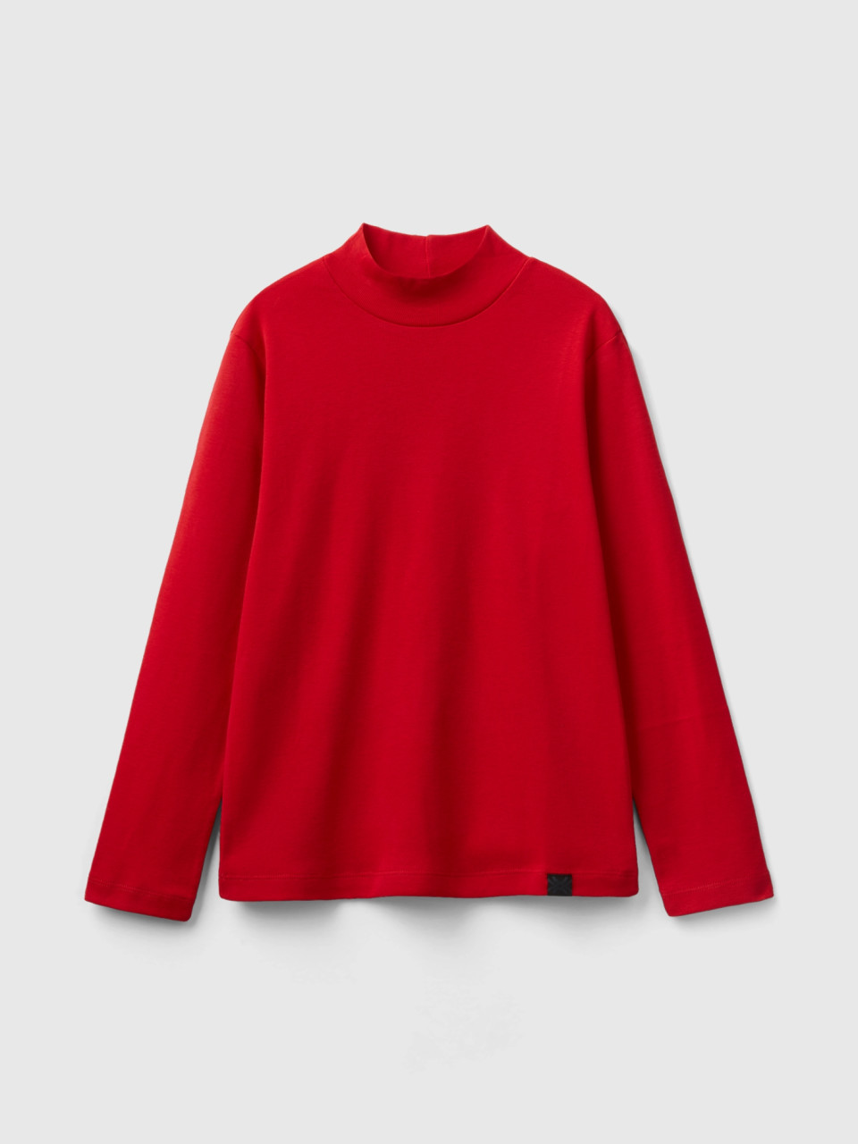 Benetton, Geripptes Rollkragen-t-shirt, Rot, male