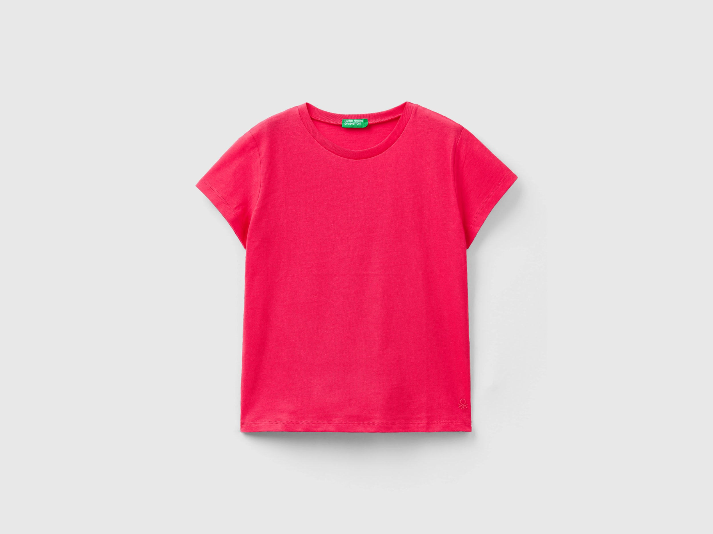 Image of Benetton, T-shirt In Pure Organic Cotton, size L, Fuchsia, Kids