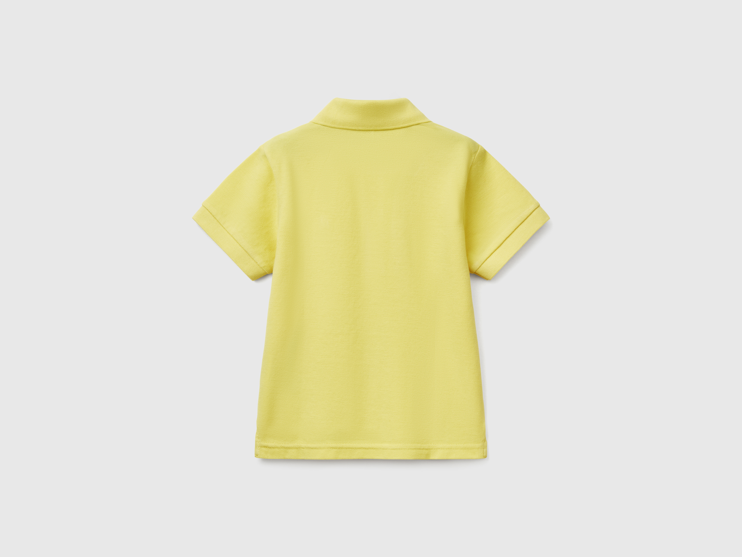 Benetton, Πόλο Κοντομάνικο Από Αγνό Βαμβακερό, size 5-6, Λεμονι, Παιδικά φωτογραφία