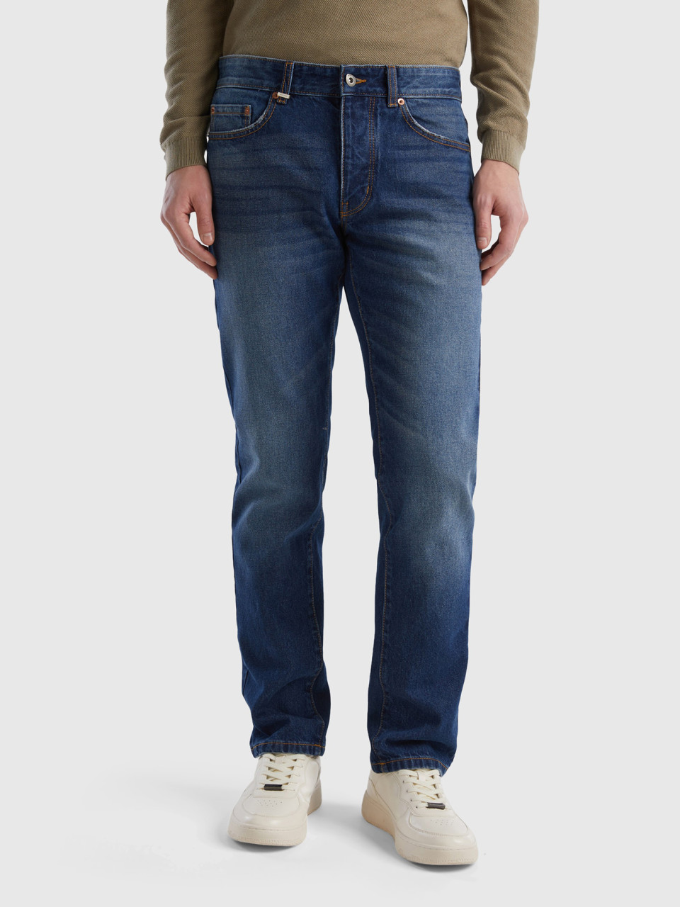 Benetton, Jeans Straight-fit, Dunkelblau, male