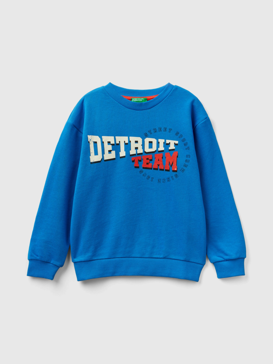 Benetton, Oversized College Style Sweatshirt, Blue, Kids