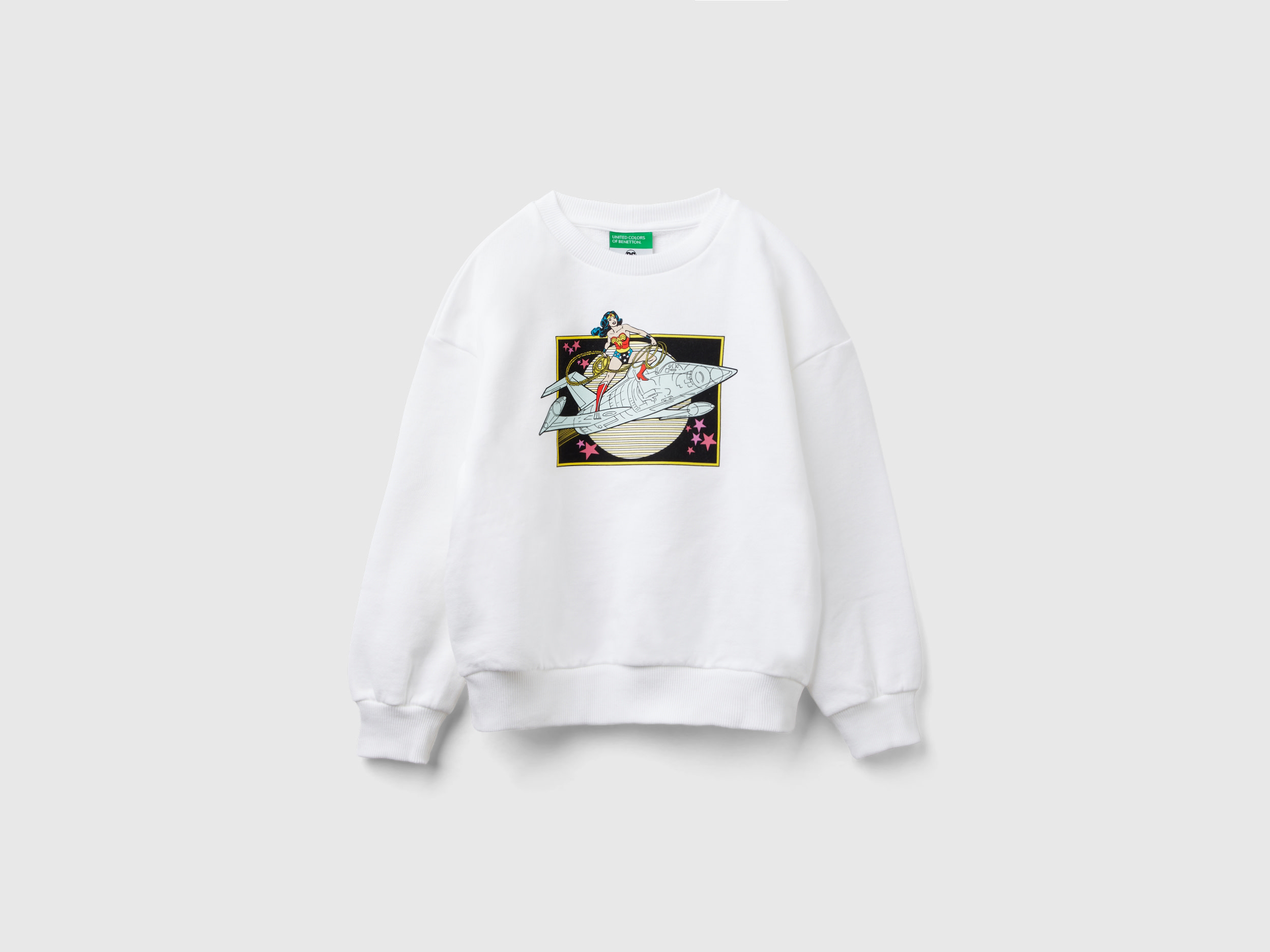 Benetton, Felpa ©&™ Dc Comics Wonder Woman, Bianco, Bambini