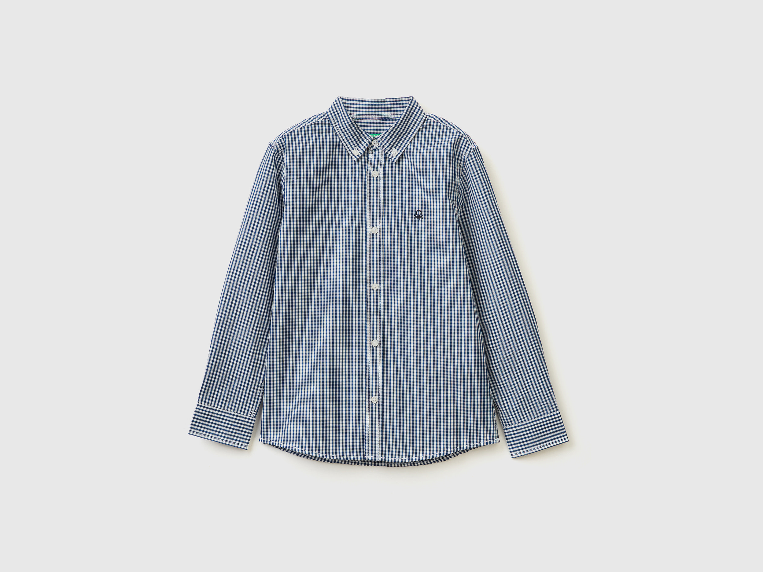 Benetton, Sporty 100% Cotton Shirt, size 3XL, Air Force Blue, Kids