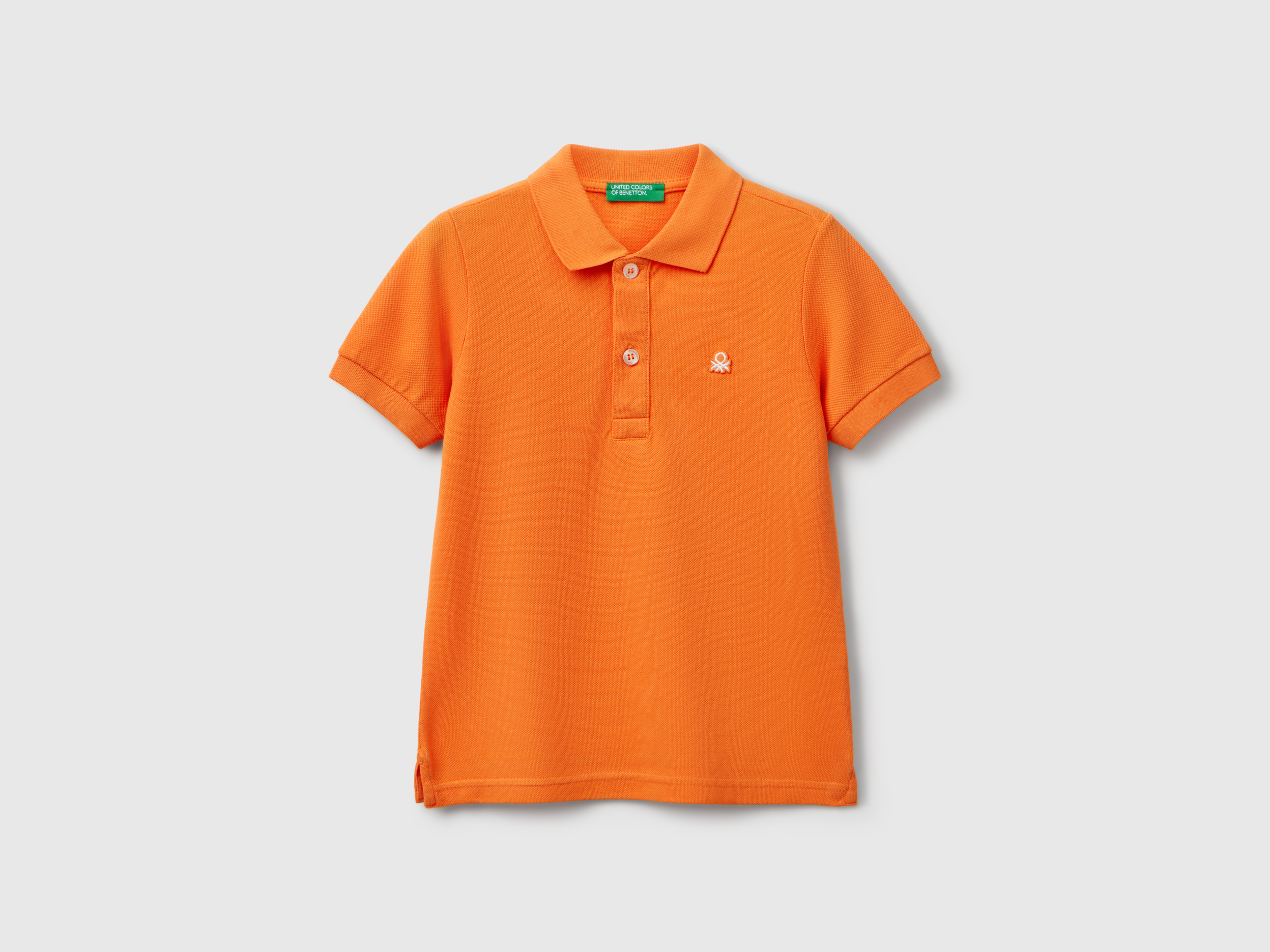 United Colors of Benetton Benetton, Πόλο Κοντομάνικο Από Αγνό Βαμβακερό, size 2-3, Πορτοκαλι, Παιδικά
