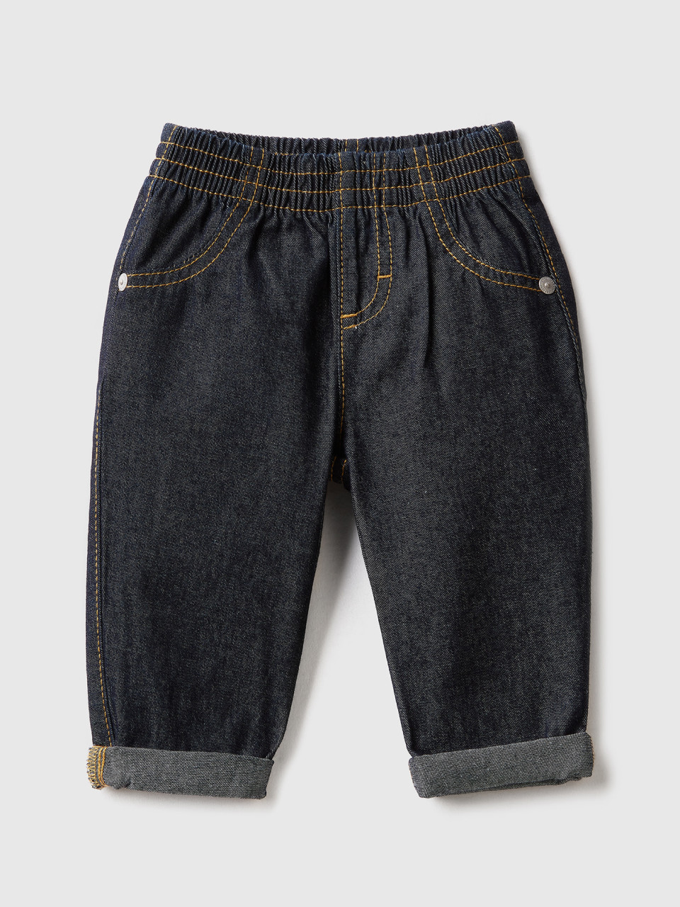 Benetton, Jeans In 100% Cotton Denim, Blue, Kids