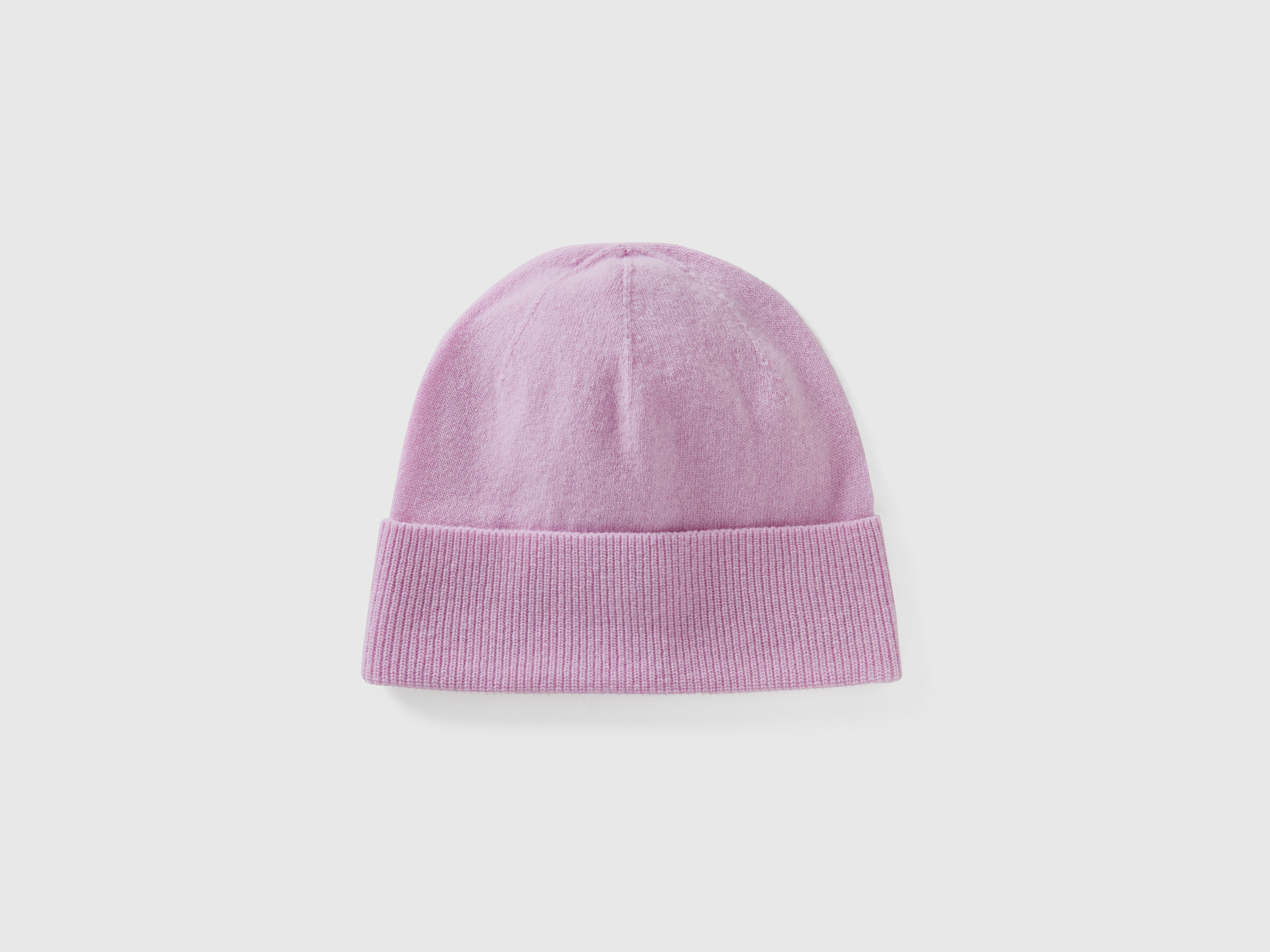 Benetton, Lilac Hat In Pure Merino Wool, size OS, Lilac, Women
