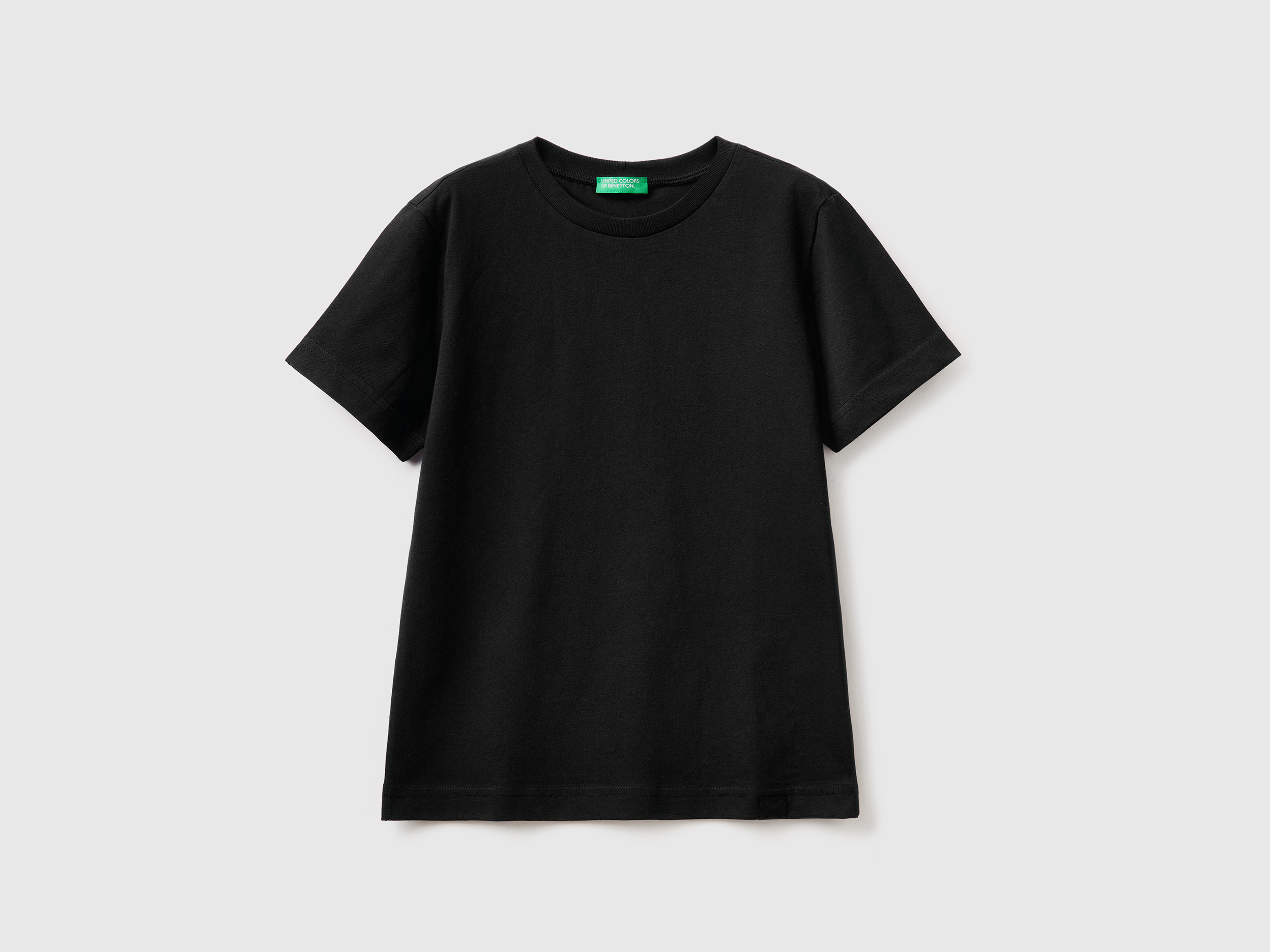 Image of Benetton, Organic Cotton T-shirt, size L, Black, Kids