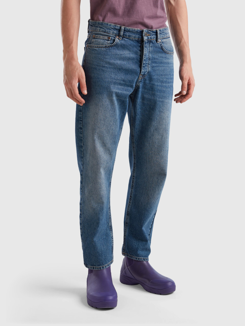 Benetton, Carrot-fit-jeans, Blau, male