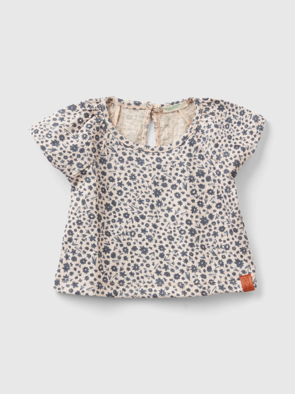 Benetton, T-shirt With Floral Print, Multi-color, Kids