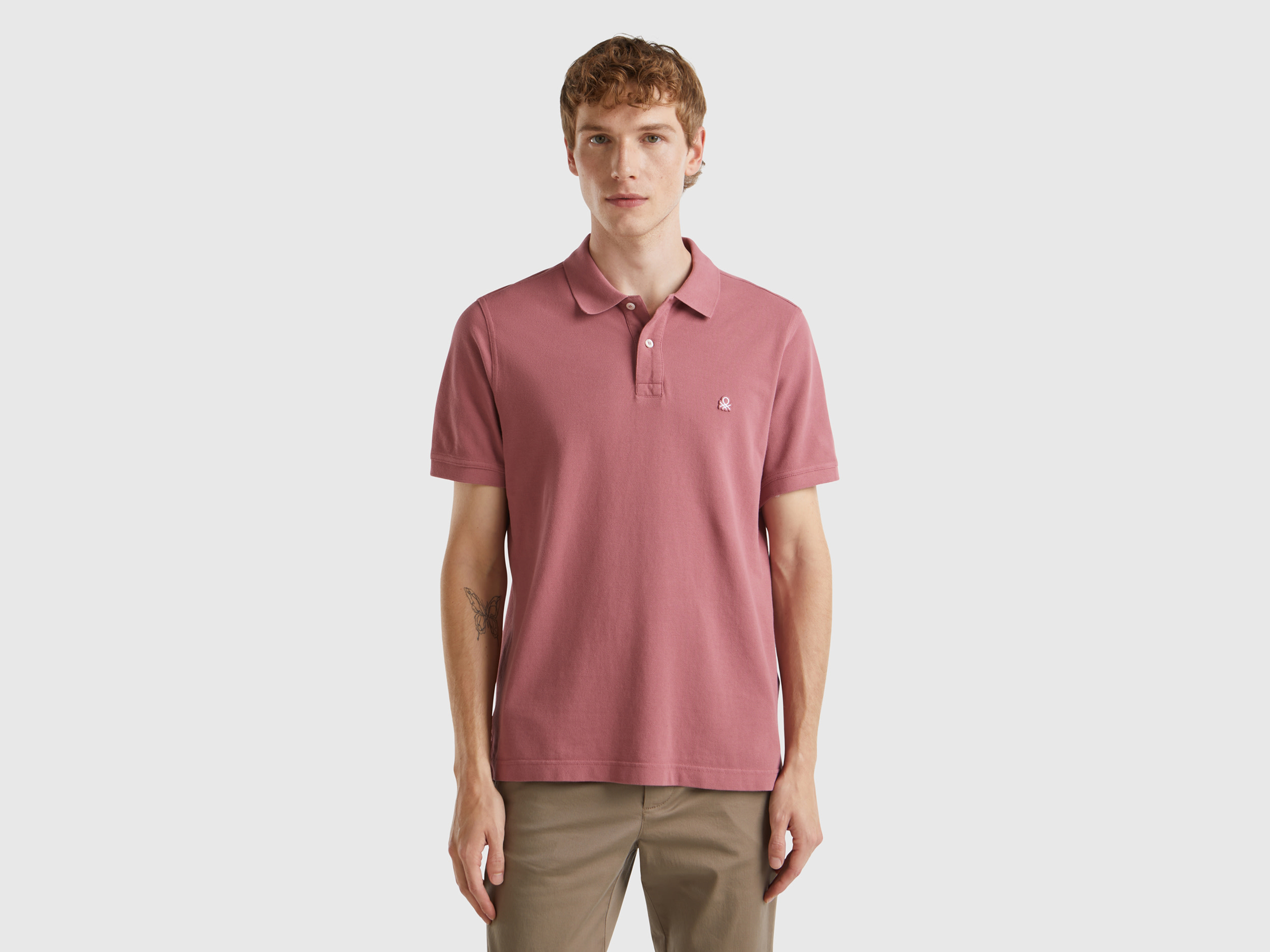 Benetton, Polo Prugna Regular Fit, Prugna, Uomo