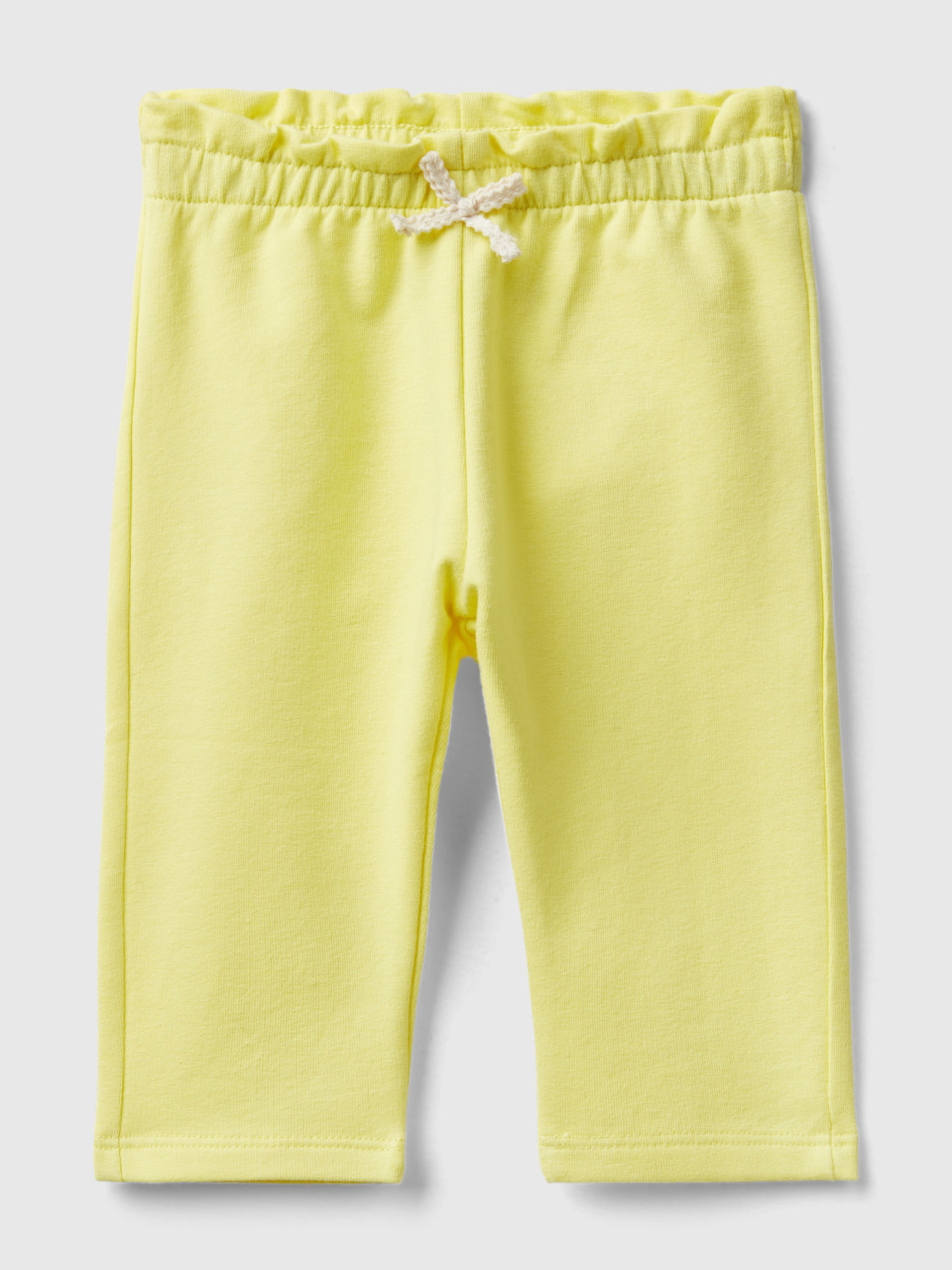 Benetton, Stretch Organic Cotton Sweatpants, Yellow, Kids