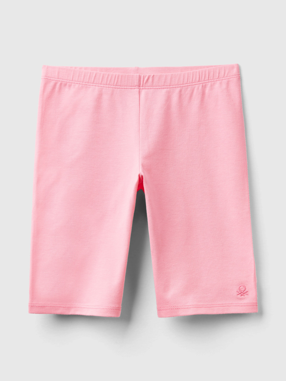 Benetton, Kurze Leggings Aus Stretchiger Baumwolle, Pink, female