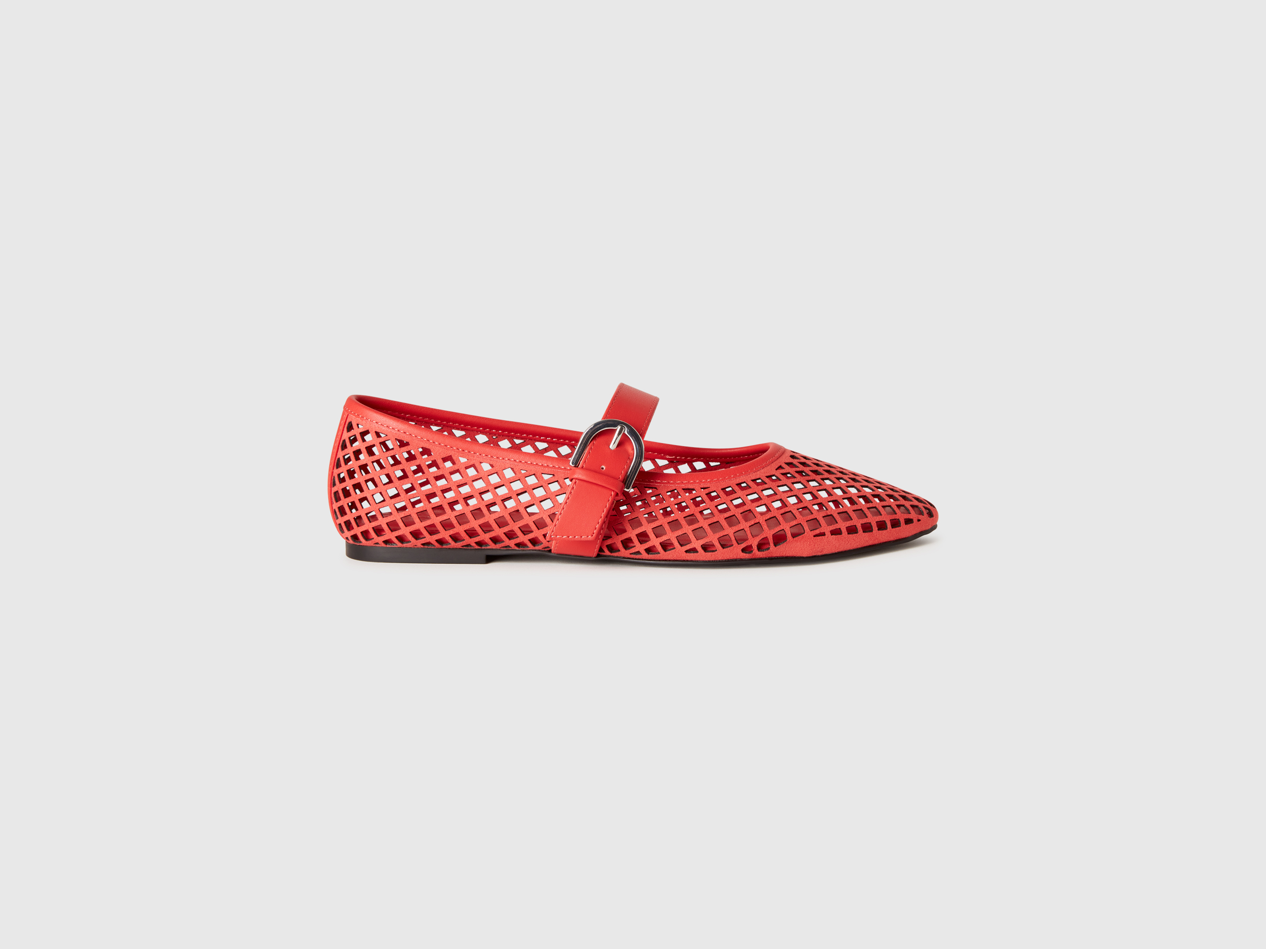 Benetton, Mesh Flats, size 3-3,5, Brick Red, Women
