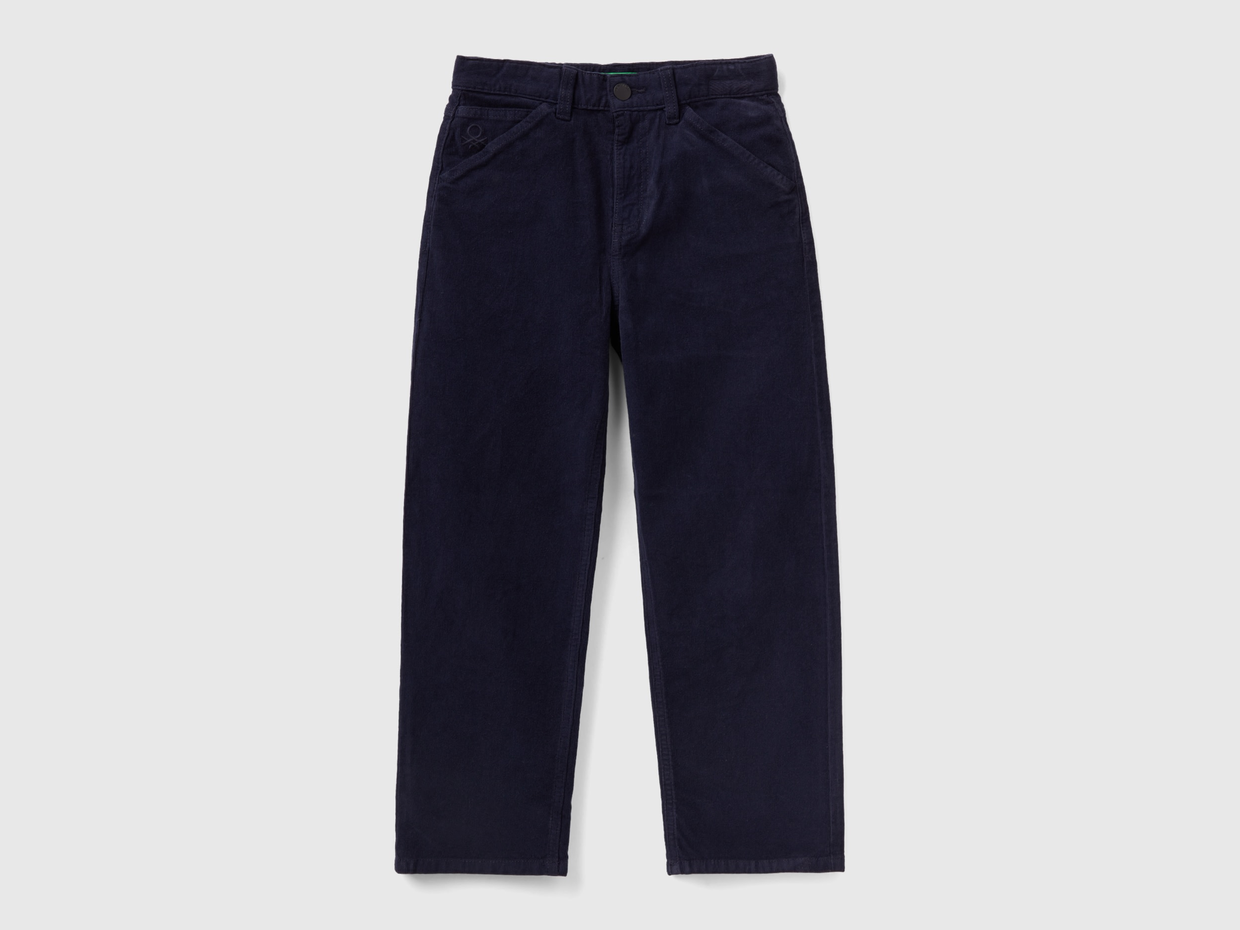 Benetton, Worker-style Velvet Trousers, size M, Dark Blue, Kids